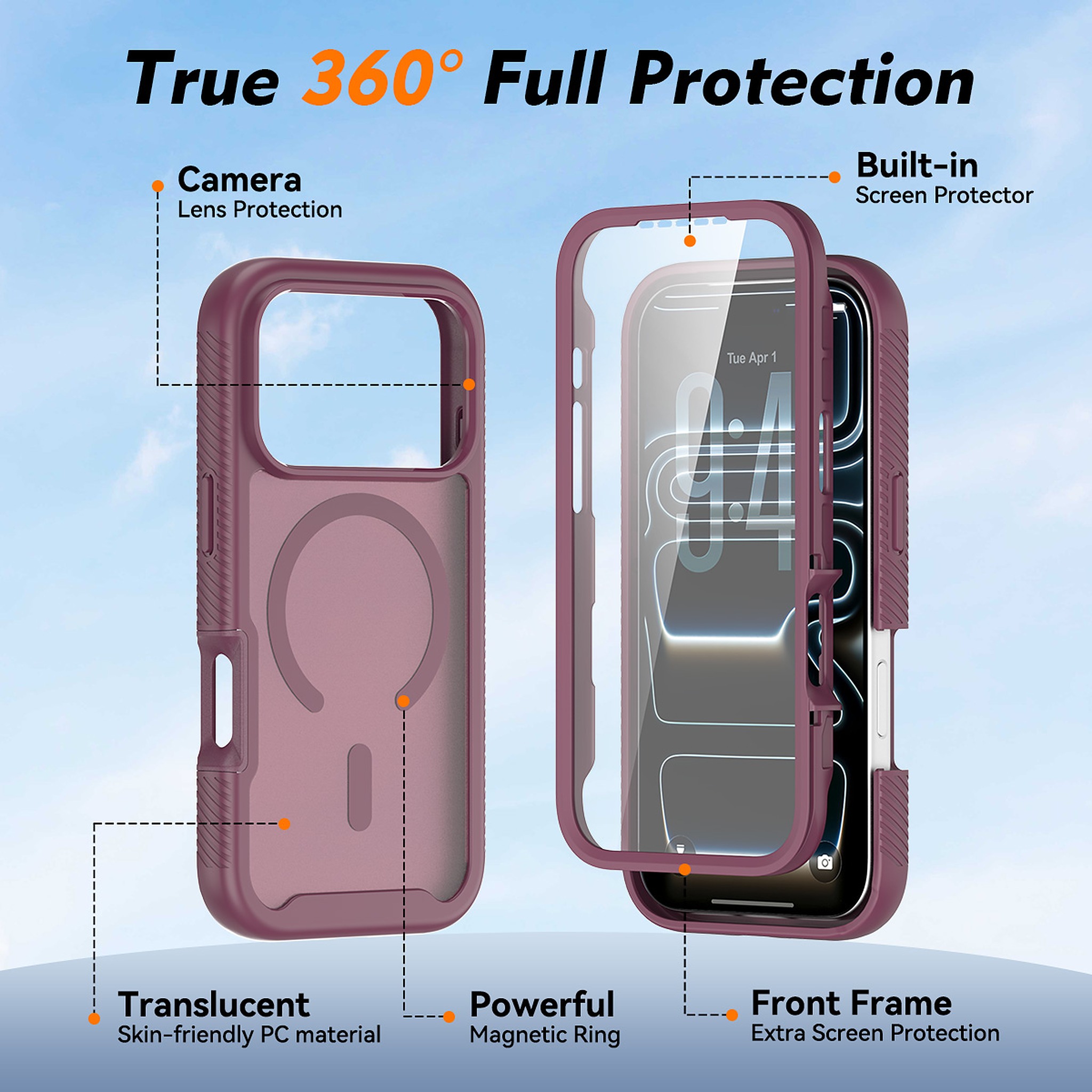 SendaFit Matte Starry Rugged MagSafe Case for iPhone 17 Pro & 18 Pro (with Screen Protector) detail 30