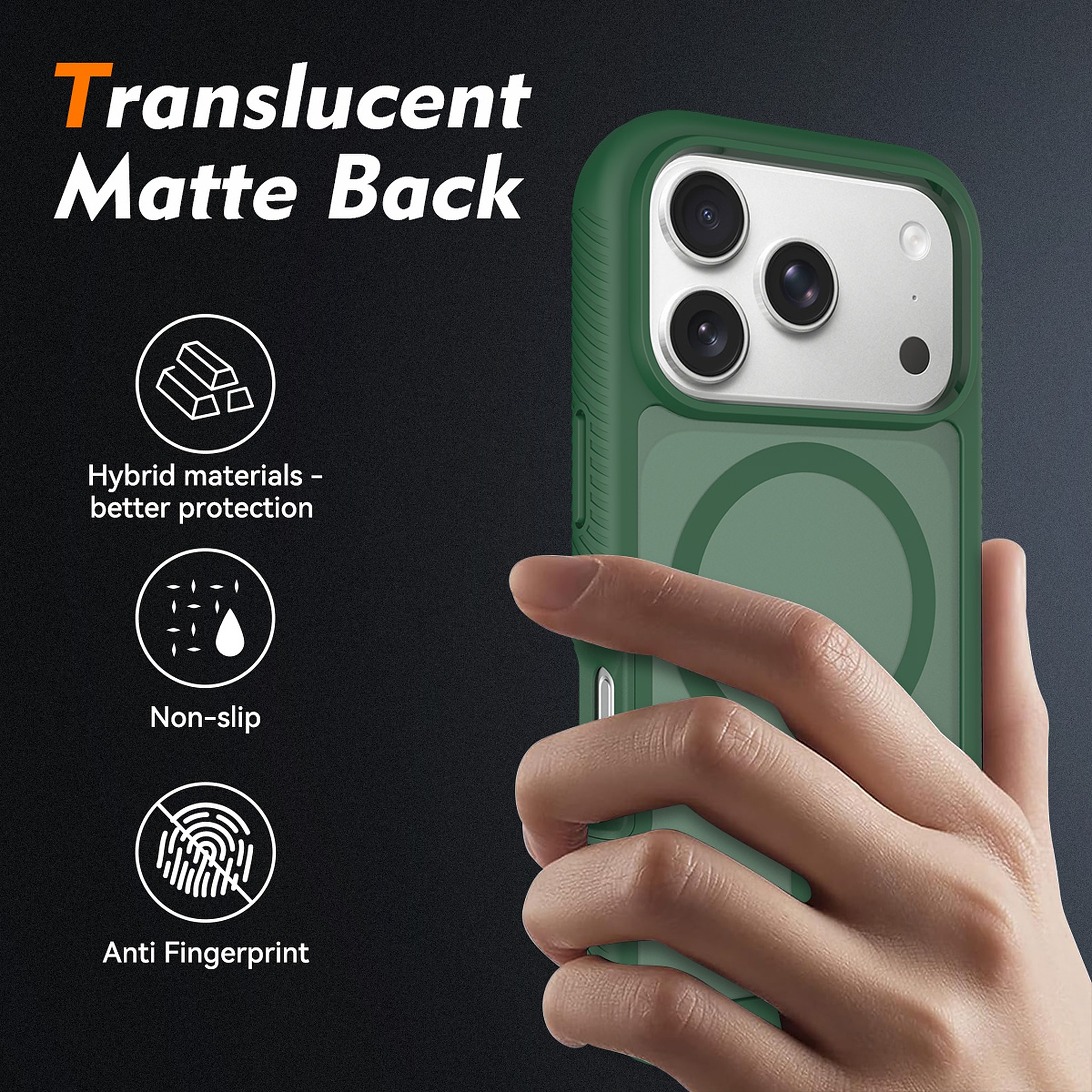 SendaFit Matte Starry Rugged MagSafe Case for iPhone 17 Pro & 18 Pro (with Screen Protector) detail 5