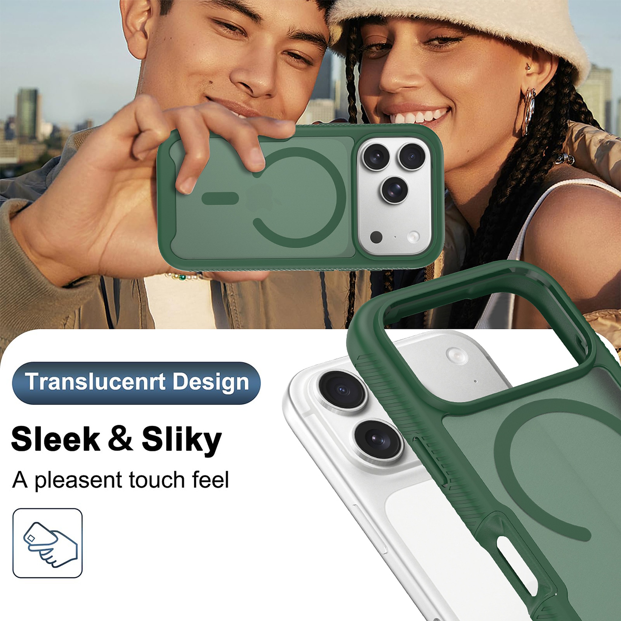 SendaFit Matte Starry Rugged MagSafe Case for iPhone 17 Pro & 18 Pro (with Screen Protector) detail 8