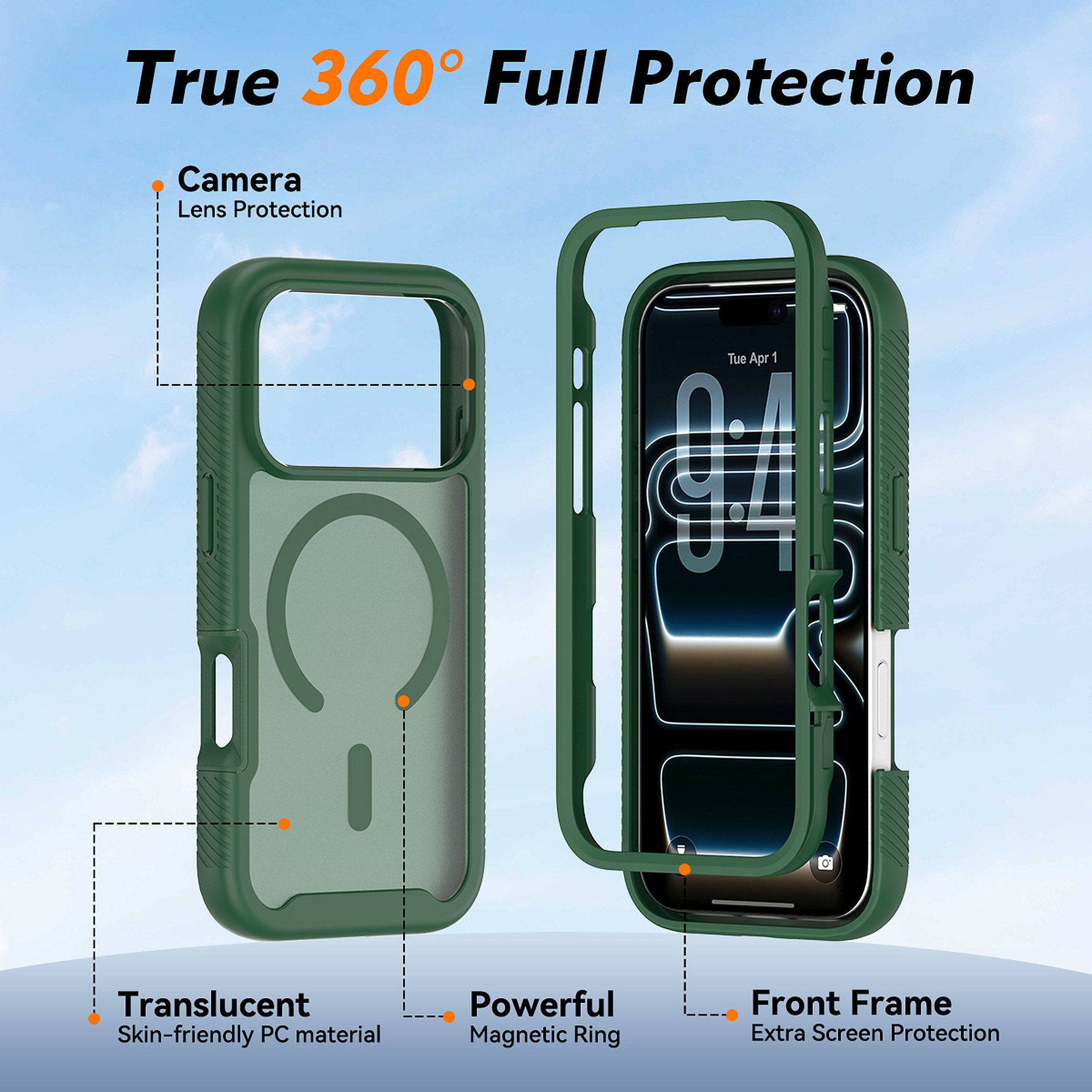 SendaFit Matte Starry Rugged MagSafe Case for iPhone 17 Pro & 18 Pro detail 2