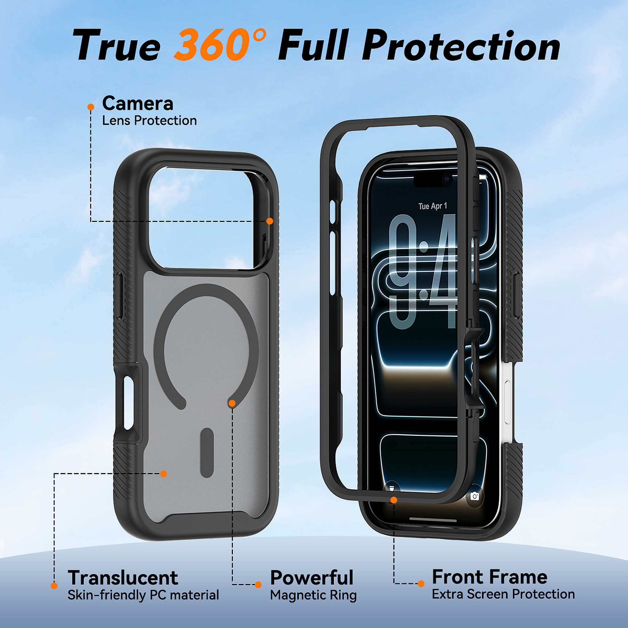 SendaFit Matte Starry Rugged MagSafe Case for iPhone 17 Pro & 18 Pro detail 6