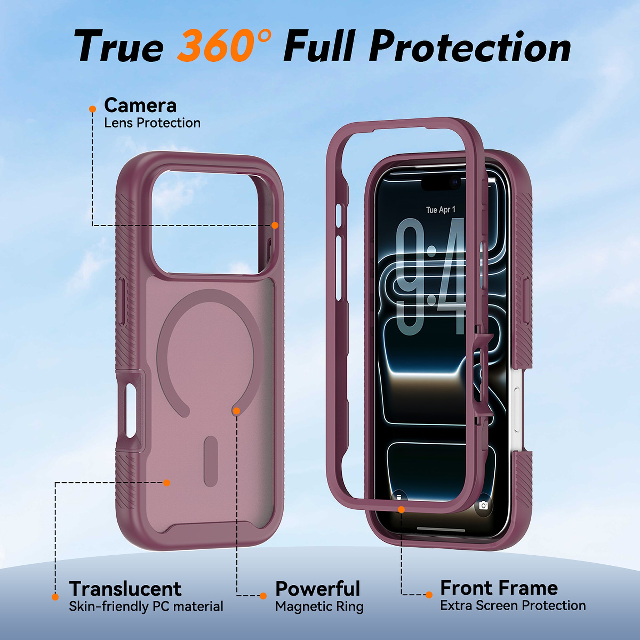 SendaFit Matte Starry Rugged MagSafe Case for iPhone 17 Pro & 18 Pro detail 7