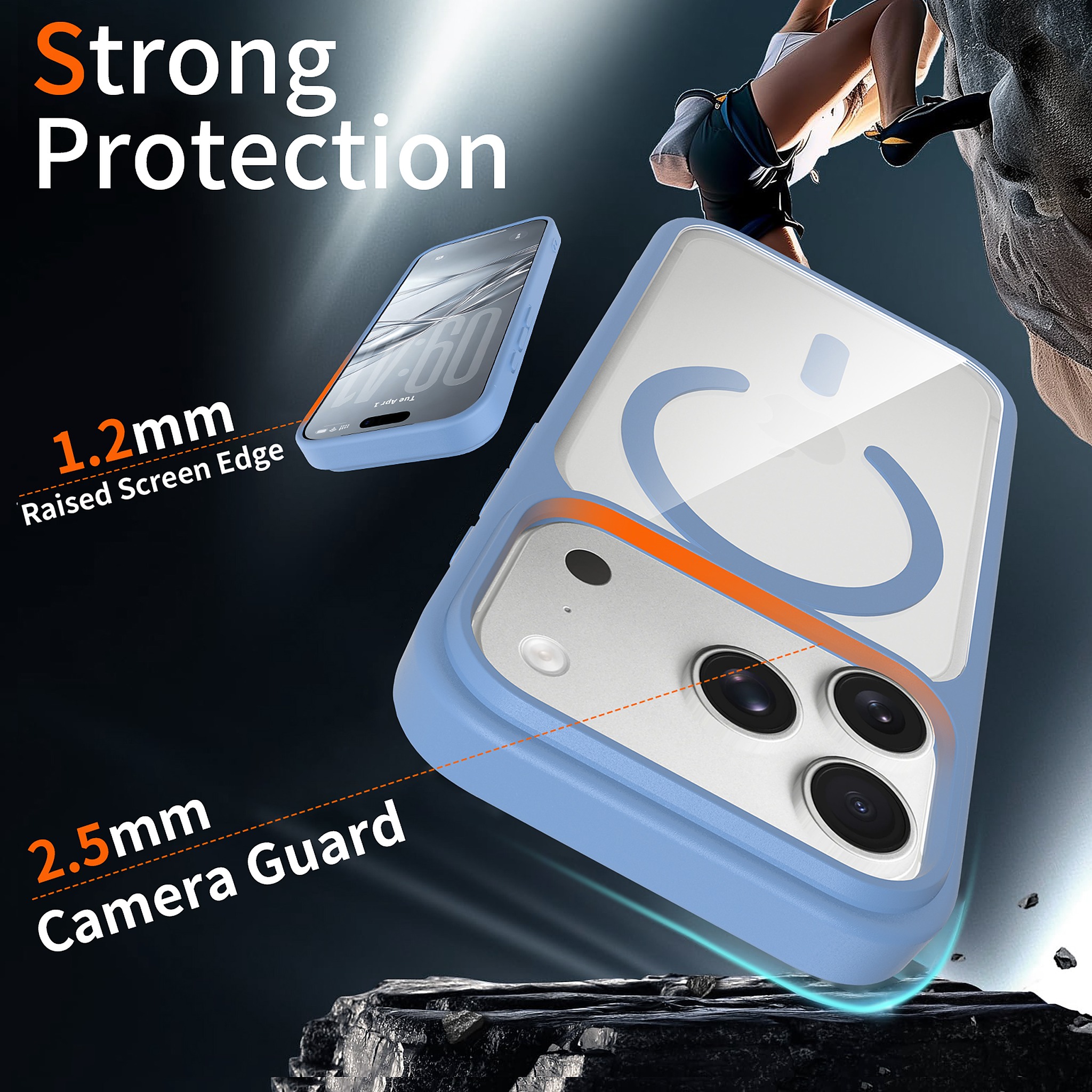 SendaFit Clear Two-in-One Touch Camera-Button MagSafe Case for iPhone 17 Pro & 18 Pro detail 1