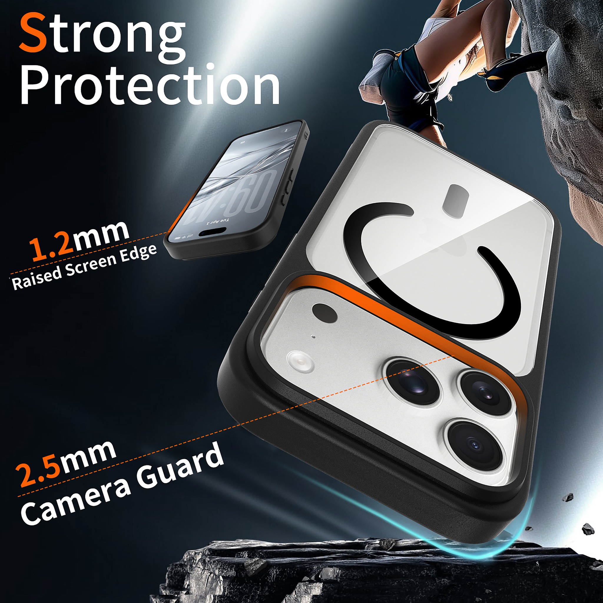 SendaFit Clear Two-in-One Touch Camera-Button MagSafe Case for iPhone 17 Pro & 18 Pro detail 15