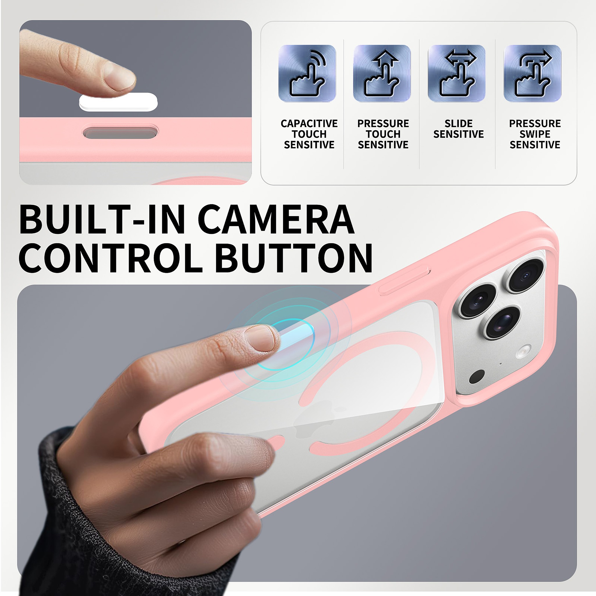 SendaFit Clear Two-in-One Touch Camera-Button MagSafe Case for iPhone 17 Pro & 18 Pro detail 19