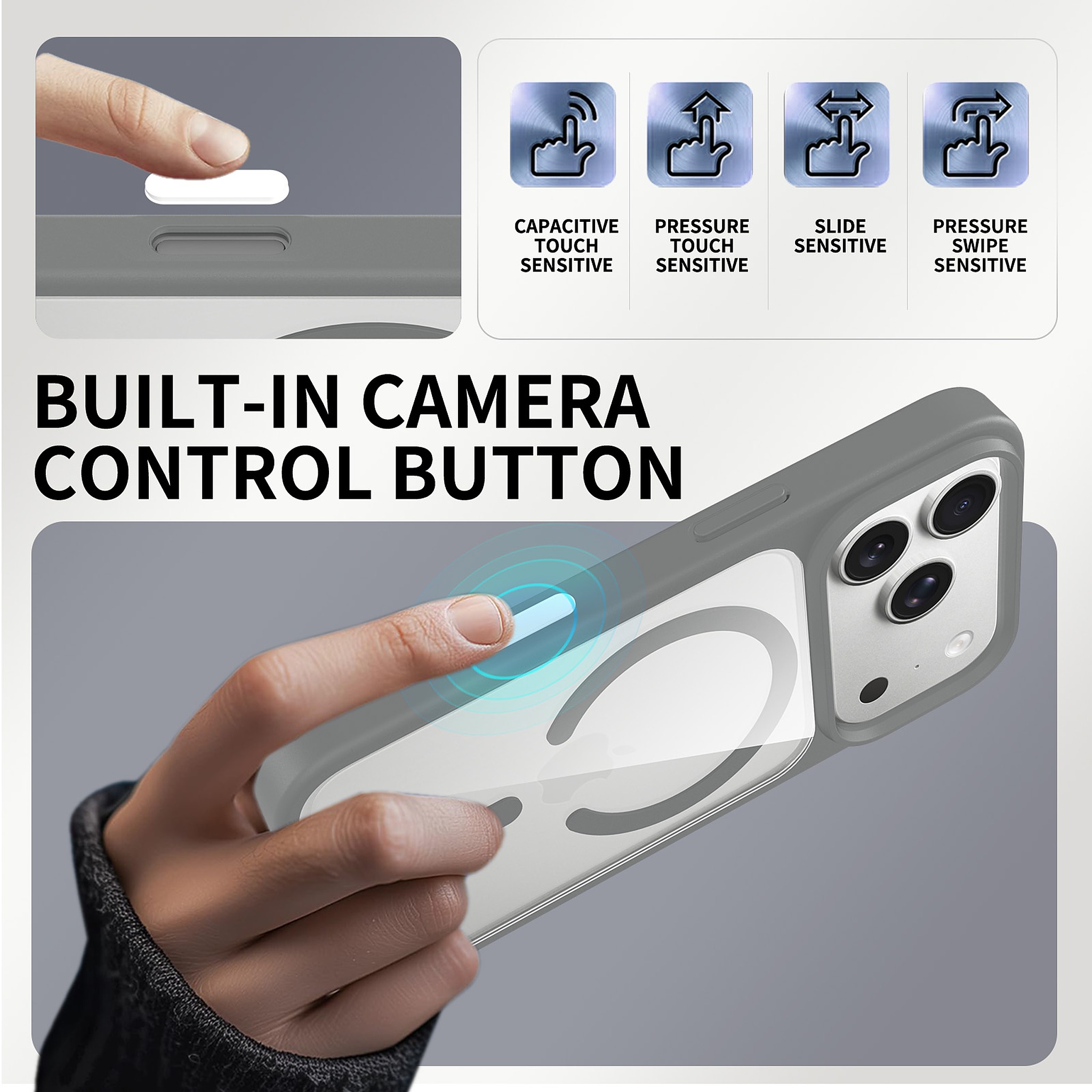 SendaFit Clear Two-in-One Touch Camera-Button MagSafe Case for iPhone 17 Pro & 18 Pro detail 26
