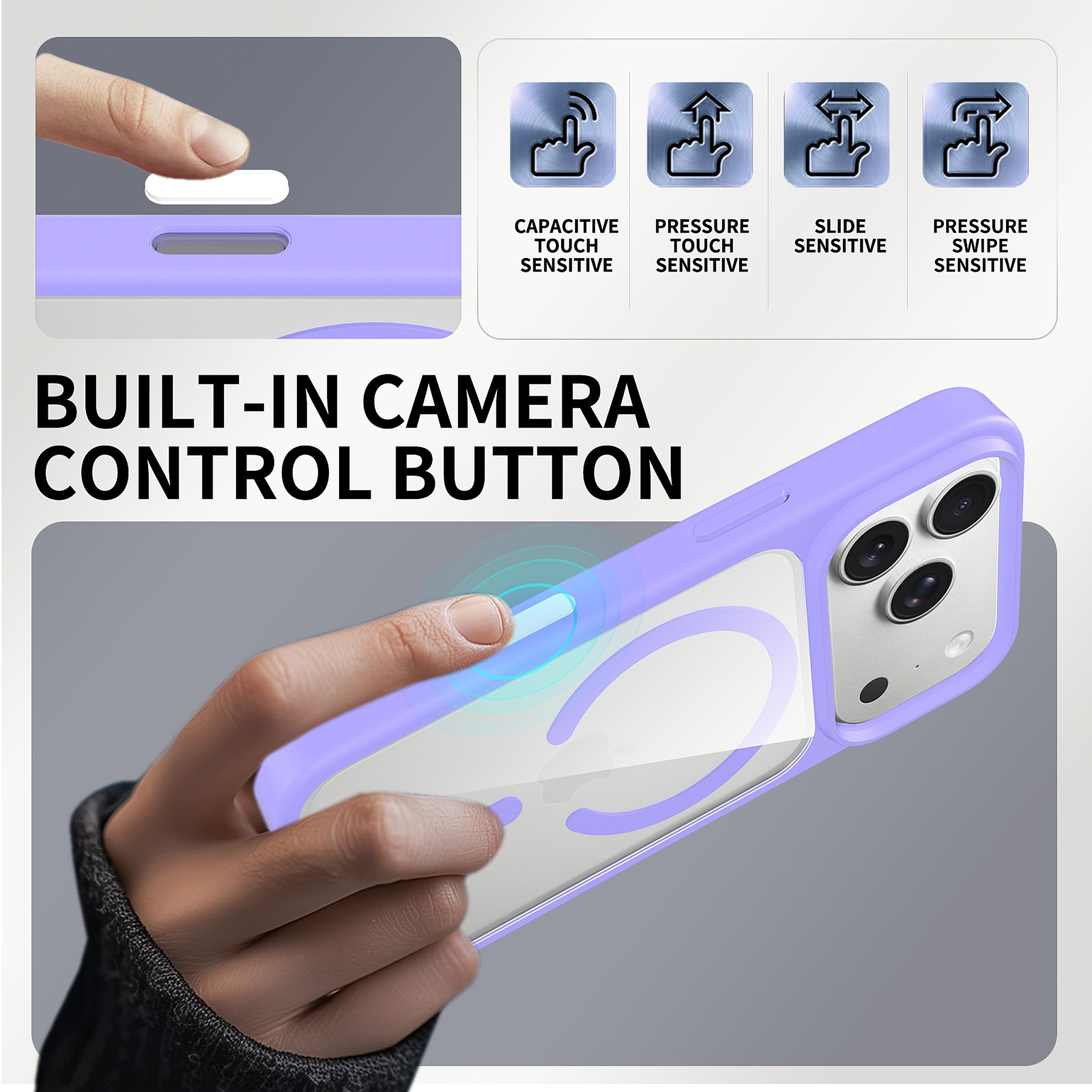 SendaFit Clear Two-in-One Touch Camera-Button MagSafe Case for iPhone 17 Pro & 18 Pro detail 39