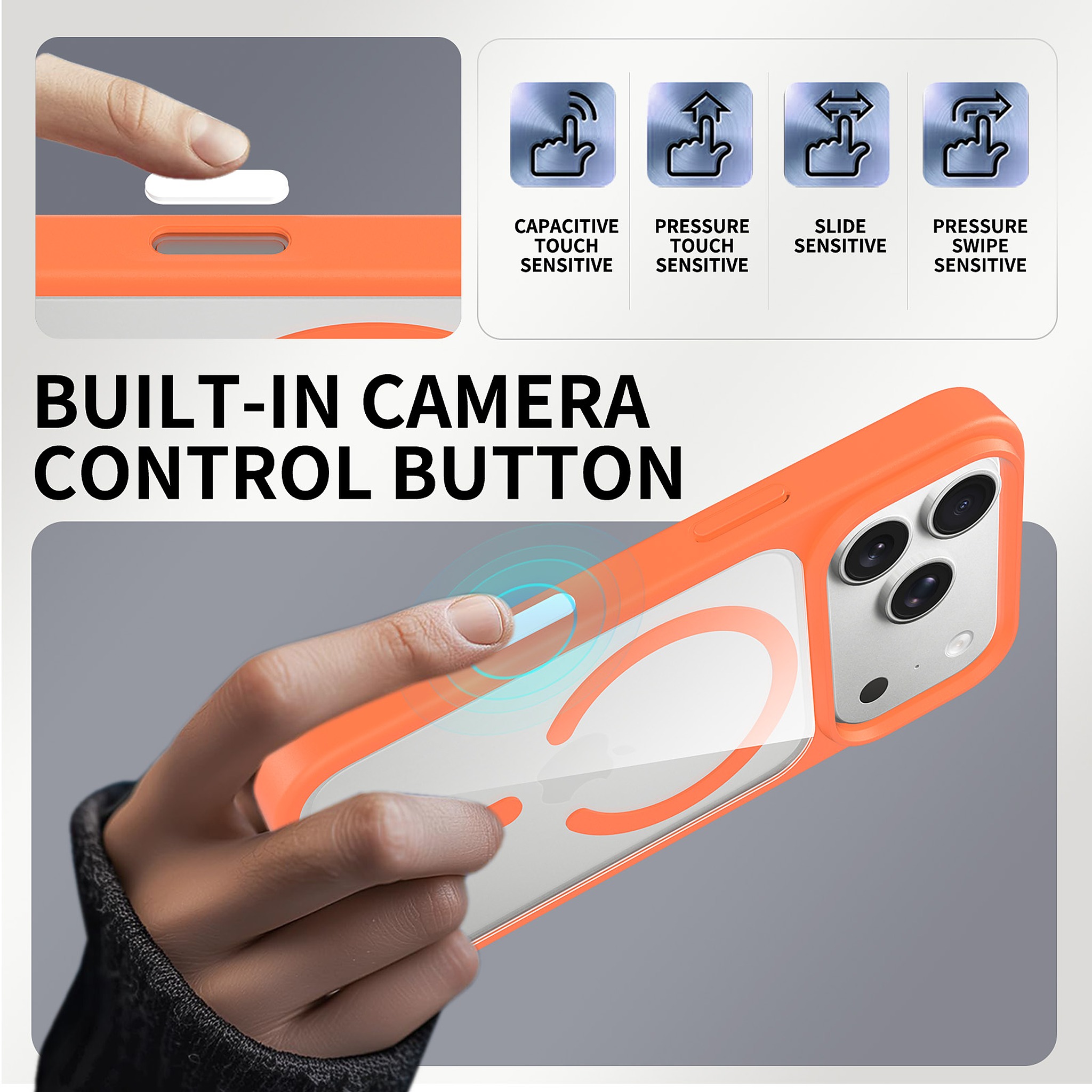 SendaFit Clear Two-in-One Touch Camera-Button MagSafe Case for iPhone 17 Pro & 18 Pro detail 46