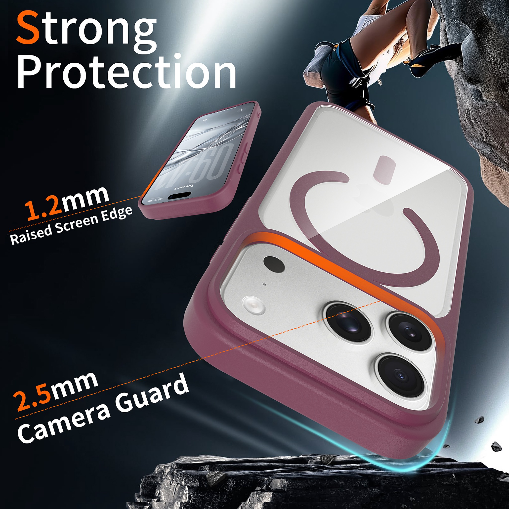 SendaFit Clear Two-in-One Touch Camera-Button MagSafe Case for iPhone 17 Pro & 18 Pro detail 48