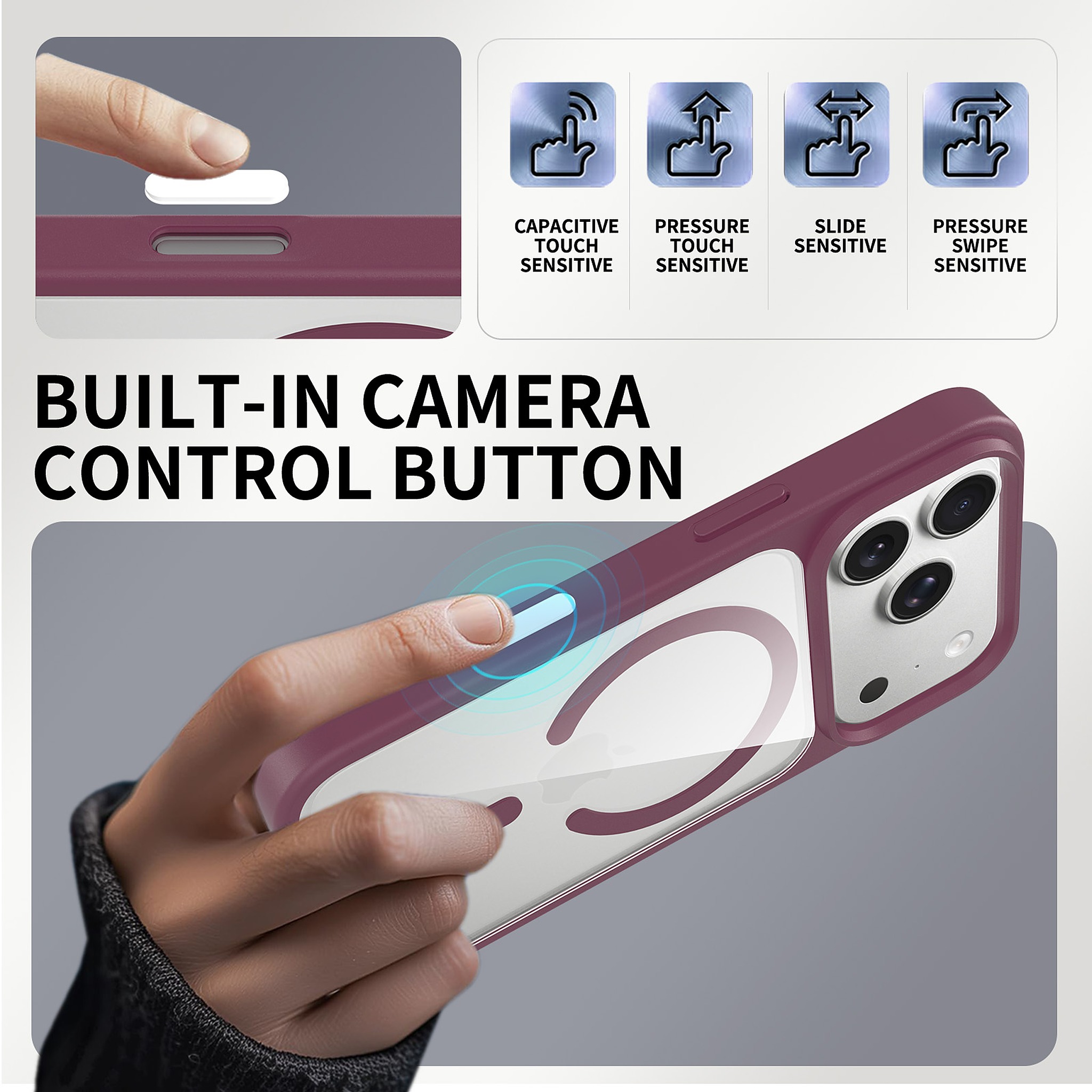 SendaFit Clear Two-in-One Touch Camera-Button MagSafe Case for iPhone 17 Pro & 18 Pro detail 53