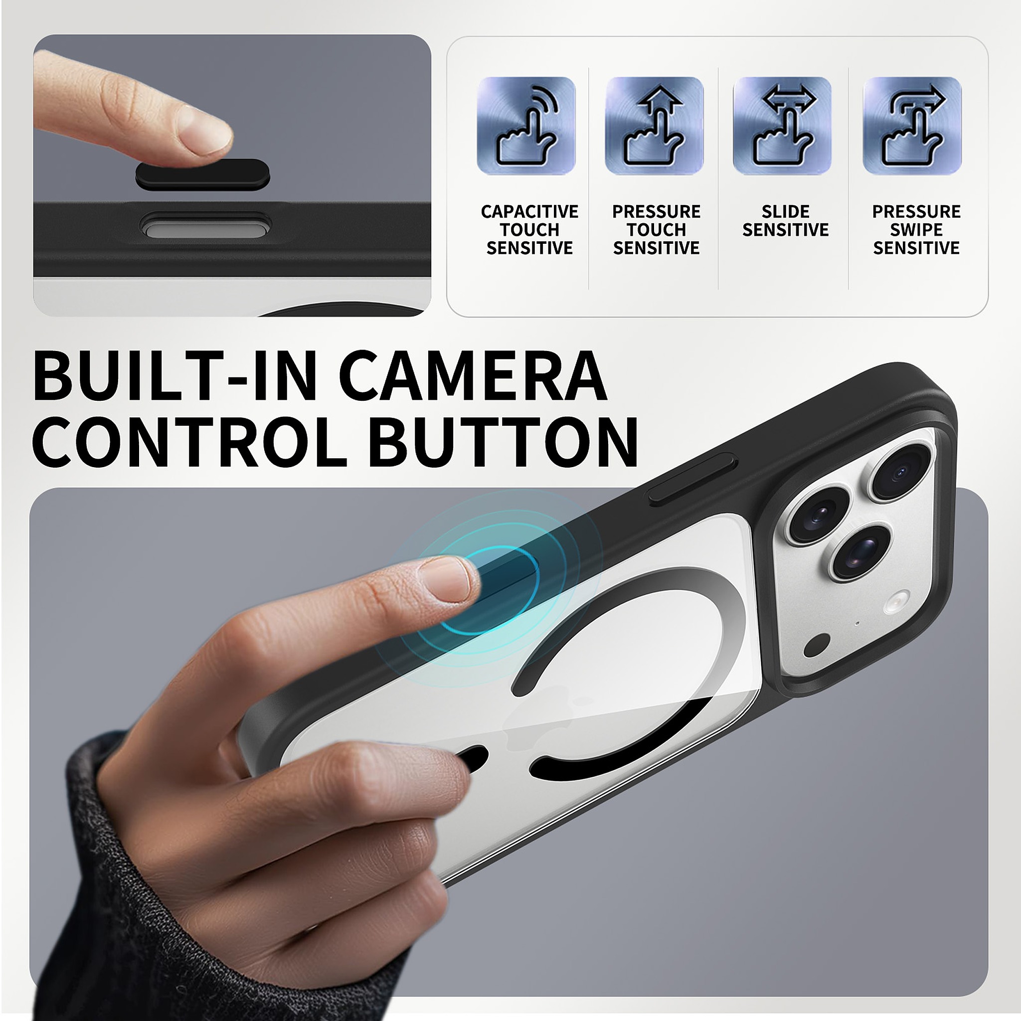 SendaFit Clear Two-in-One Touch Camera-Button MagSafe Case for iPhone 17 Pro & 18 Pro detail 58