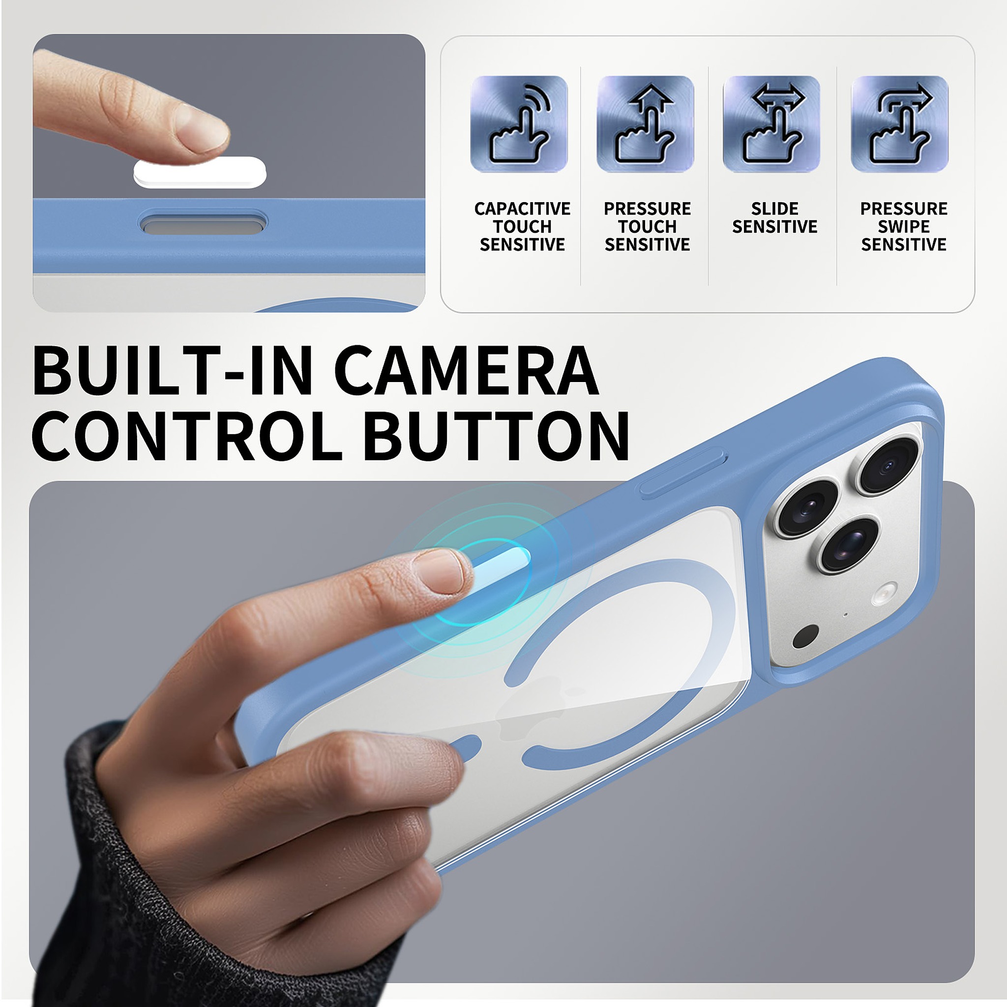 SendaFit Clear Two-in-One Touch Camera-Button MagSafe Case for iPhone 17 Pro & 18 Pro detail 6