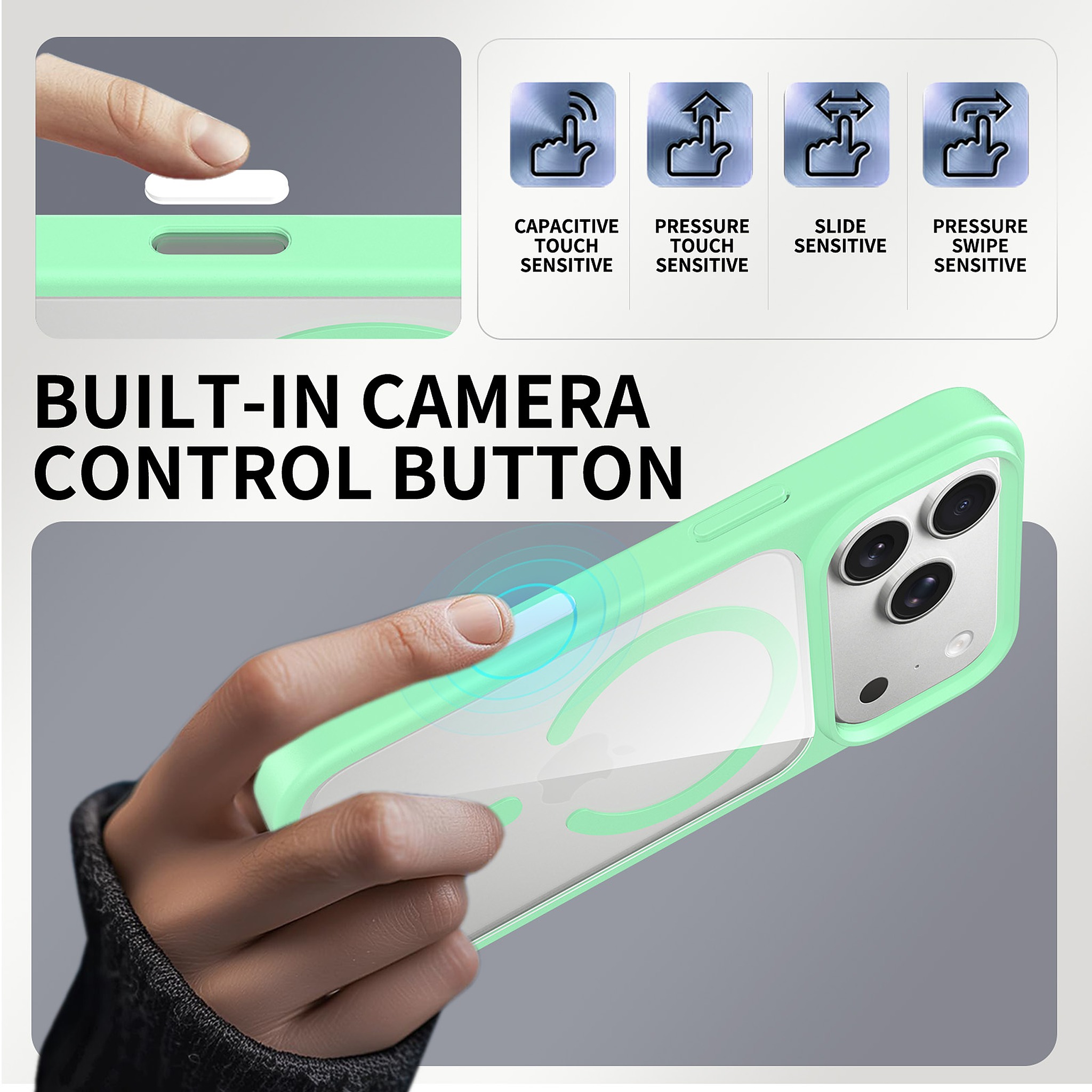 SendaFit Clear Two-in-One Touch Camera-Button MagSafe Case for iPhone 17 Pro & 18 Pro detail 60