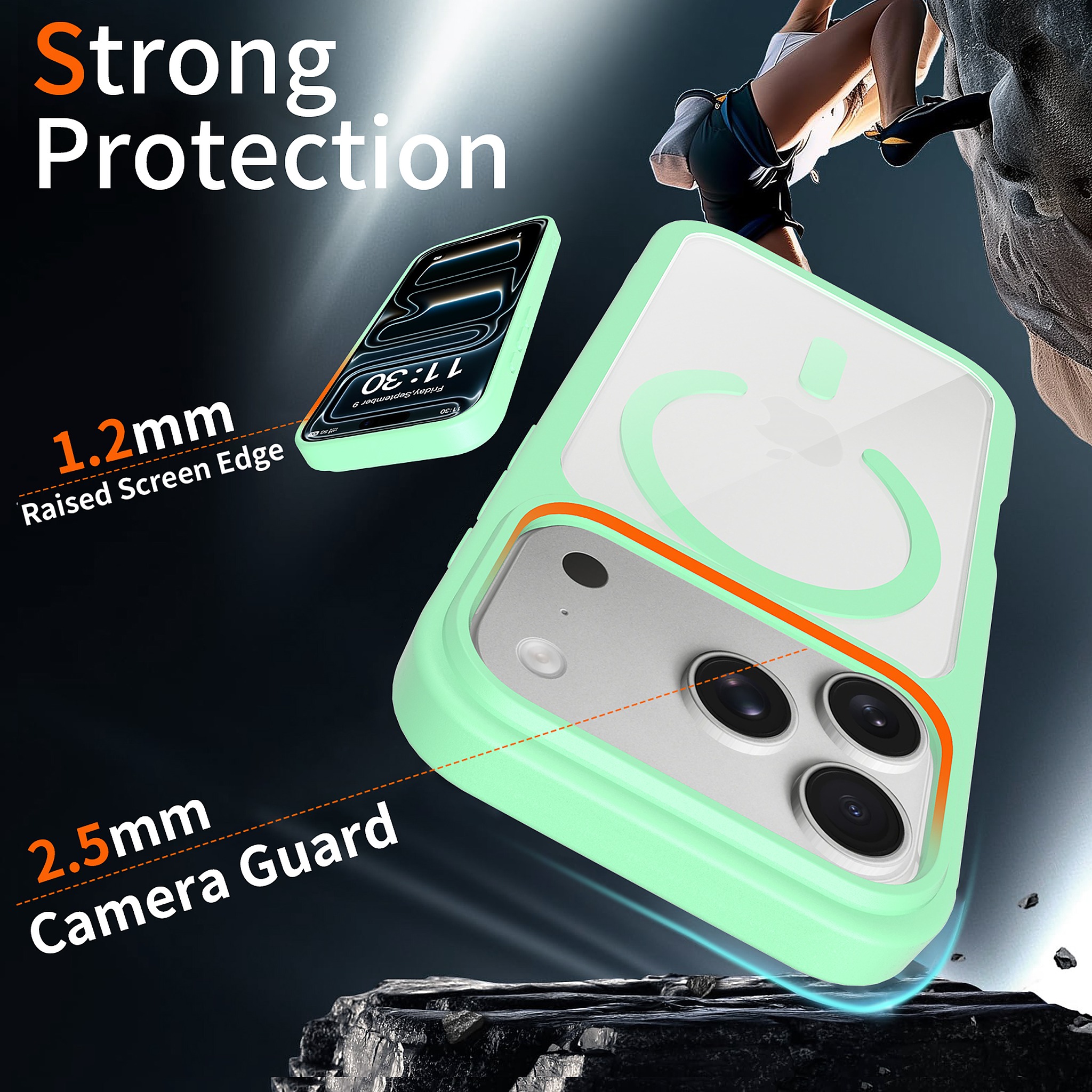 SendaFit Clear Two-in-One MagSafe Case for iPhone 17 Pro & 18 Pro detail 1
