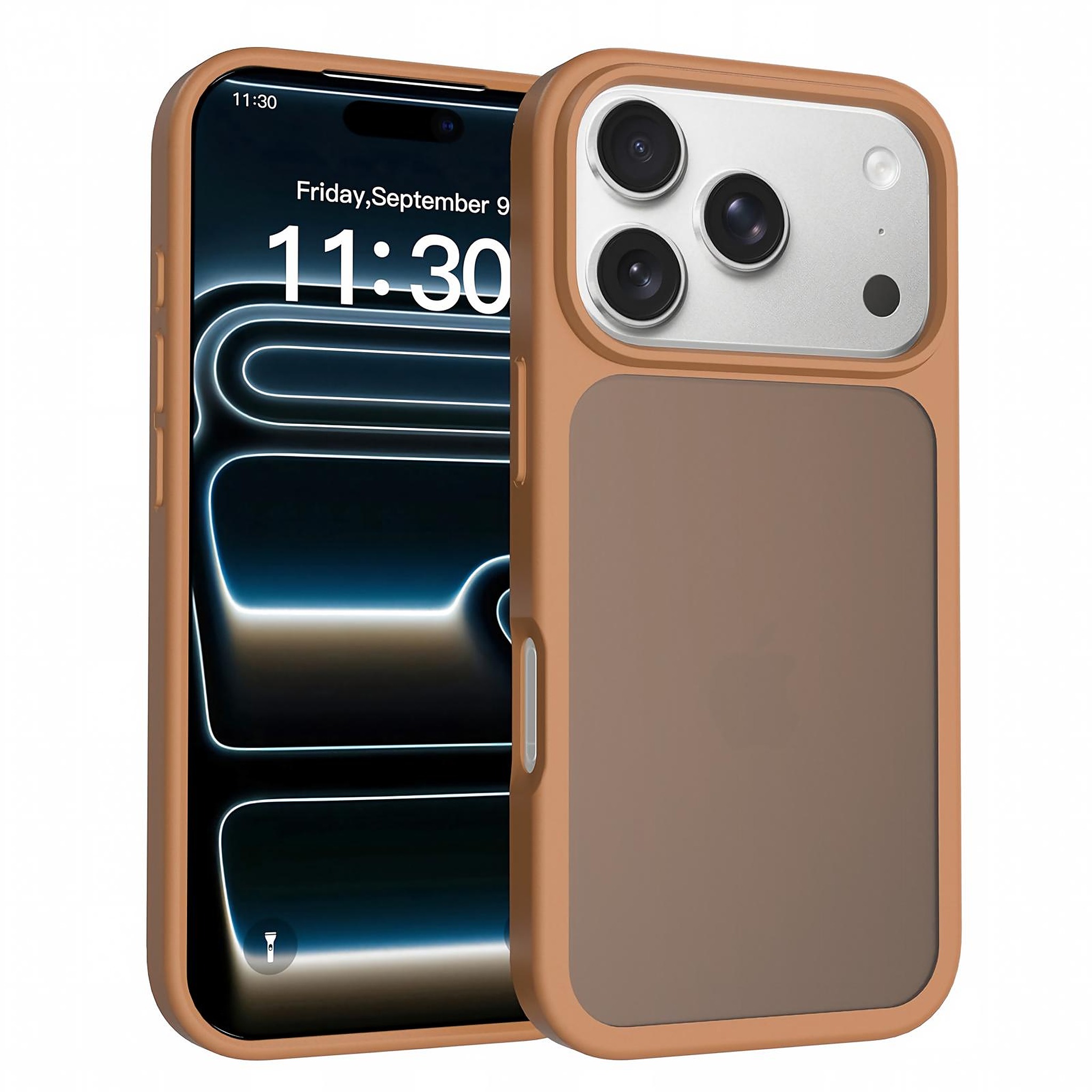SendaFit Matte Skin-Feel Two-in-One Case for iPhone 18 Pro (Fits iPhone 17 Pro) - Coffee Brown