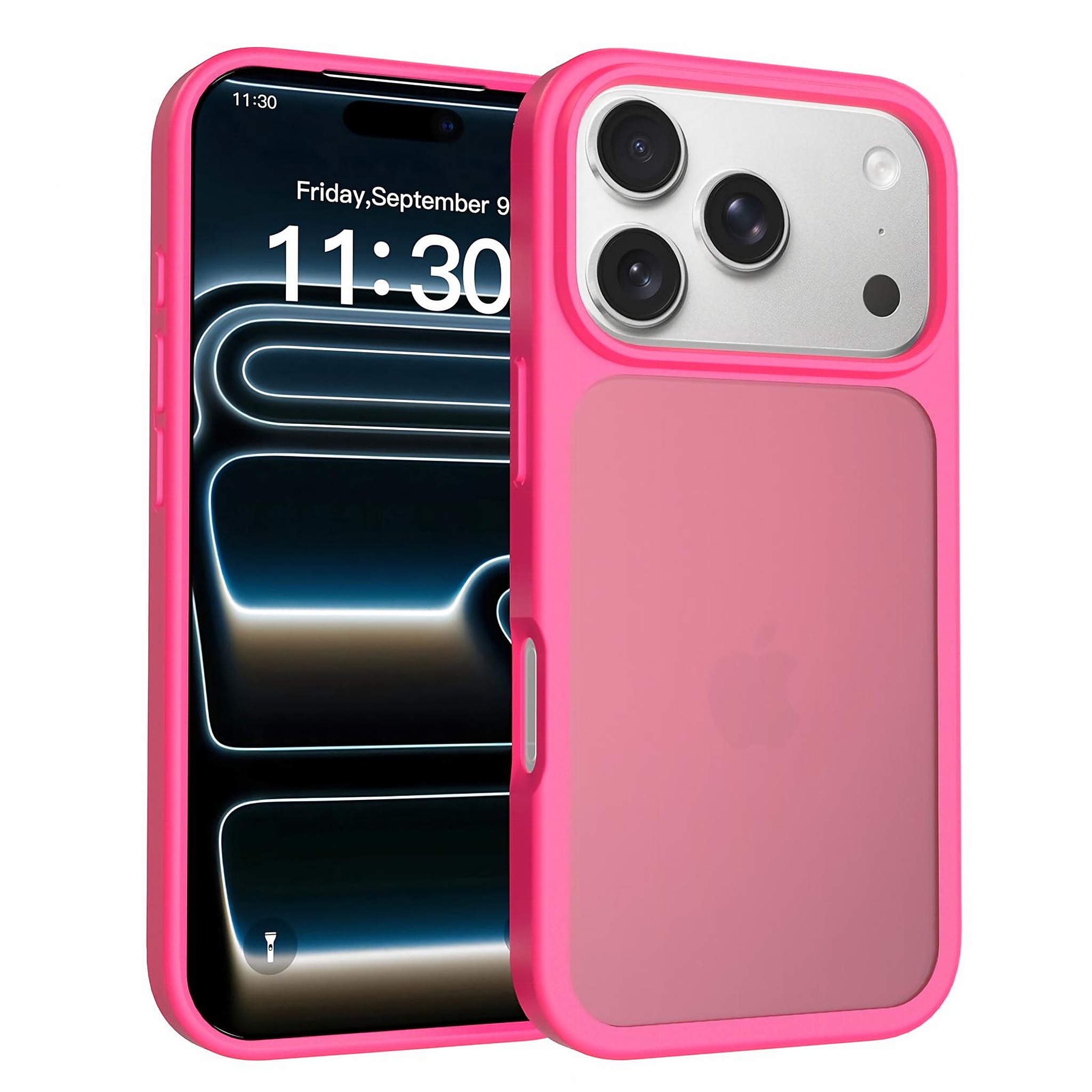 SendaFit Matte Skin-Feel Two-in-One Case for iPhone 18 Pro (Fits iPhone 17 Pro) - Rose Red