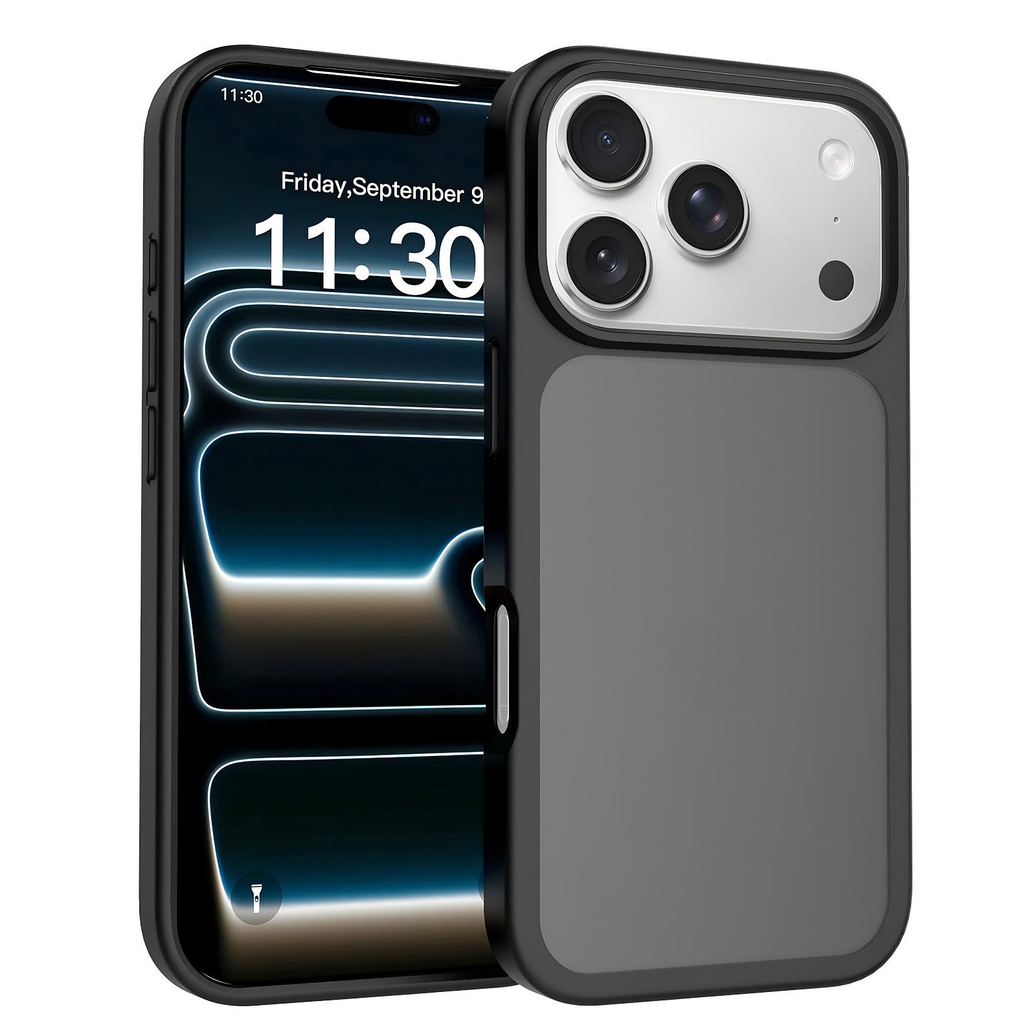 SendaFit Matte Skin-Feel Two-in-One Case for iPhone 18 Pro (Fits iPhone 17 Pro) - Matte Black