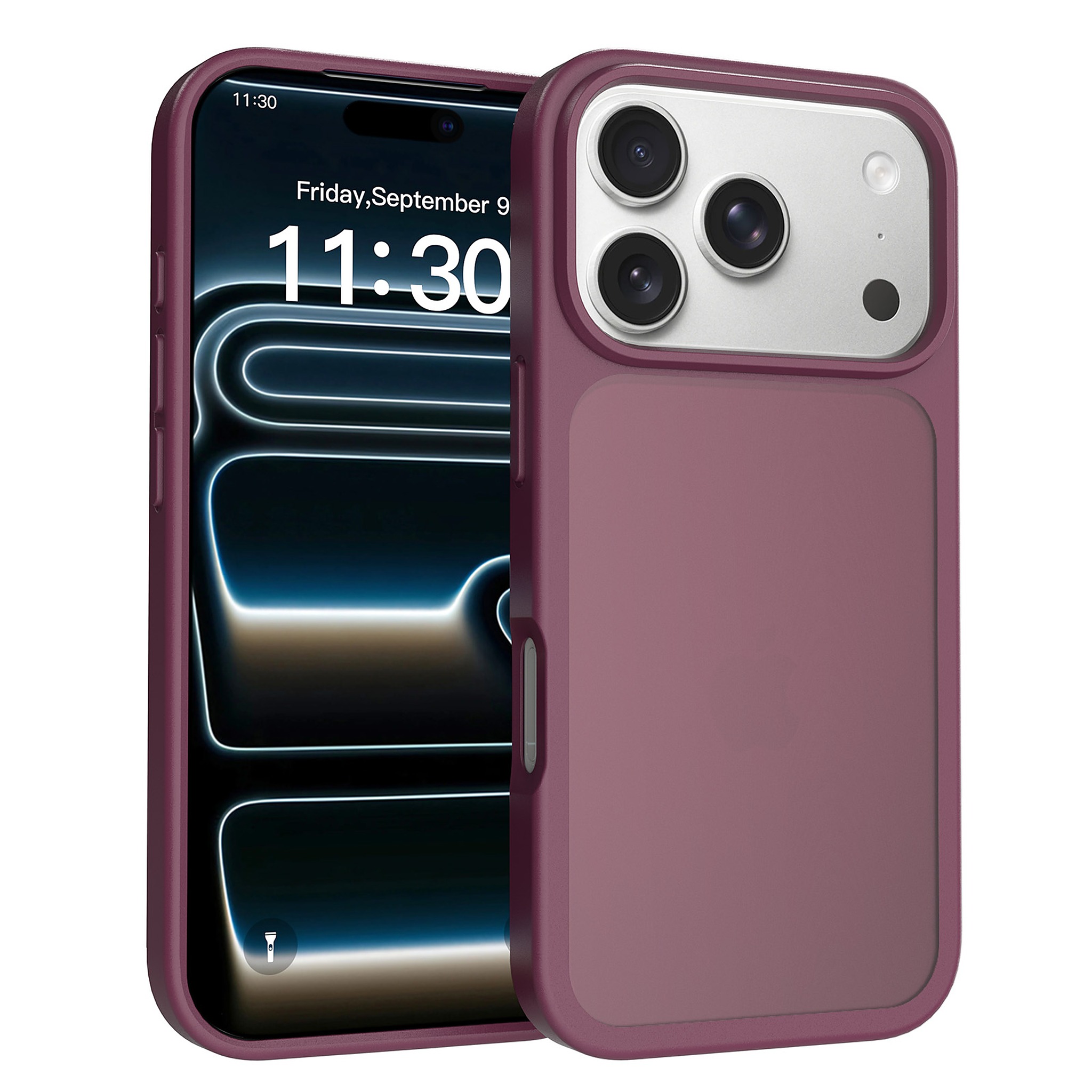 SendaFit Matte Skin-Feel Two-in-One Case for iPhone 18 Pro (Fits iPhone 17 Pro) - Cherry Red