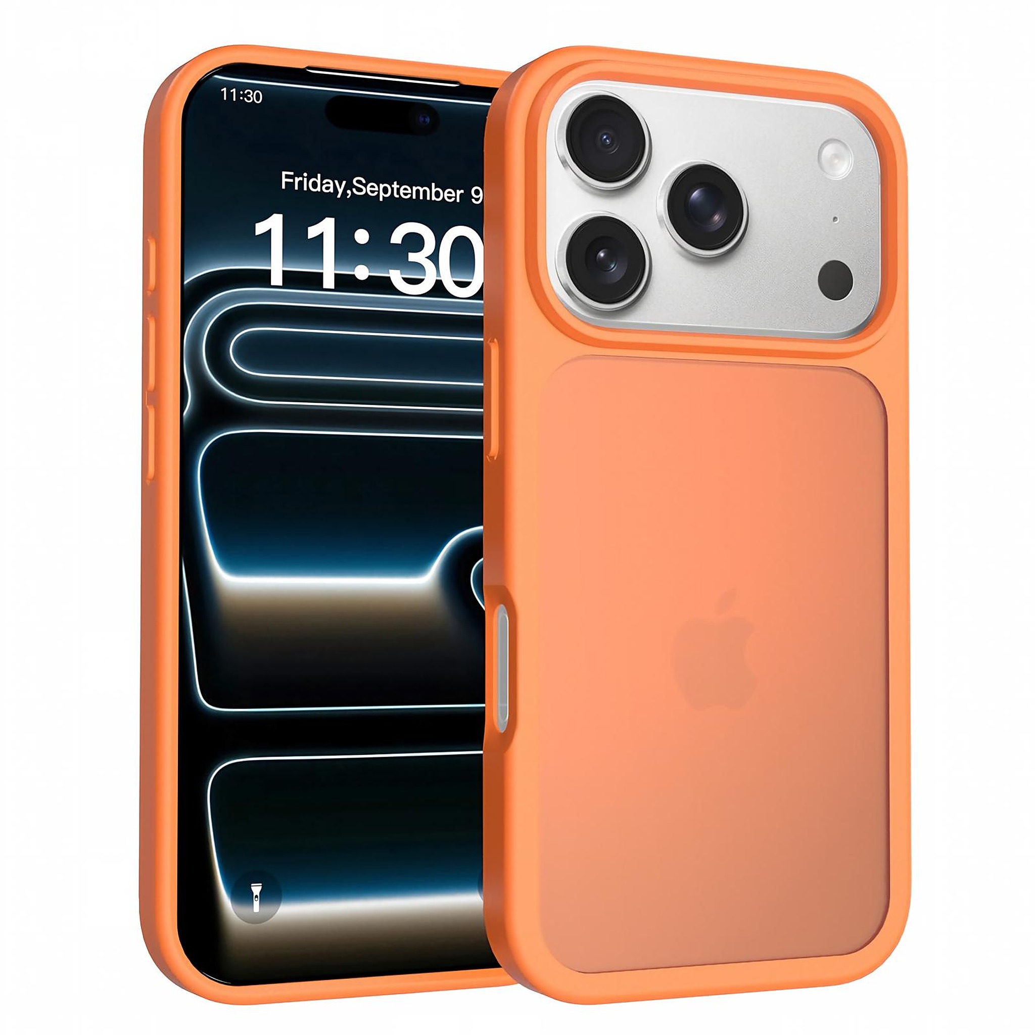 SendaFit Matte Skin-Feel Two-in-One Case for iPhone 18 Pro (Fits iPhone 17 Pro) - Orange