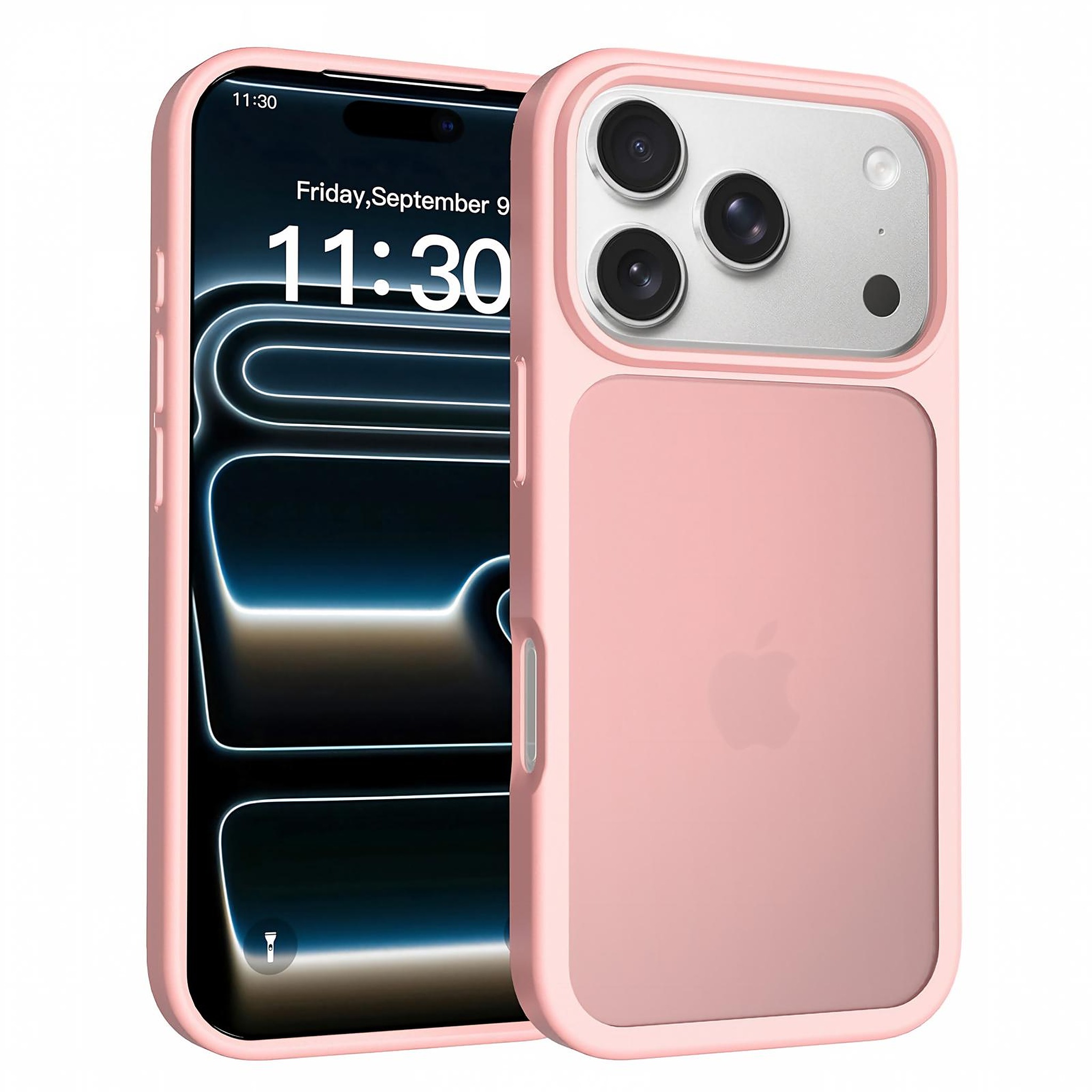 SendaFit Matte Skin-Feel Two-in-One Case for iPhone 18 Pro (Fits iPhone 17 Pro) - Light Pink