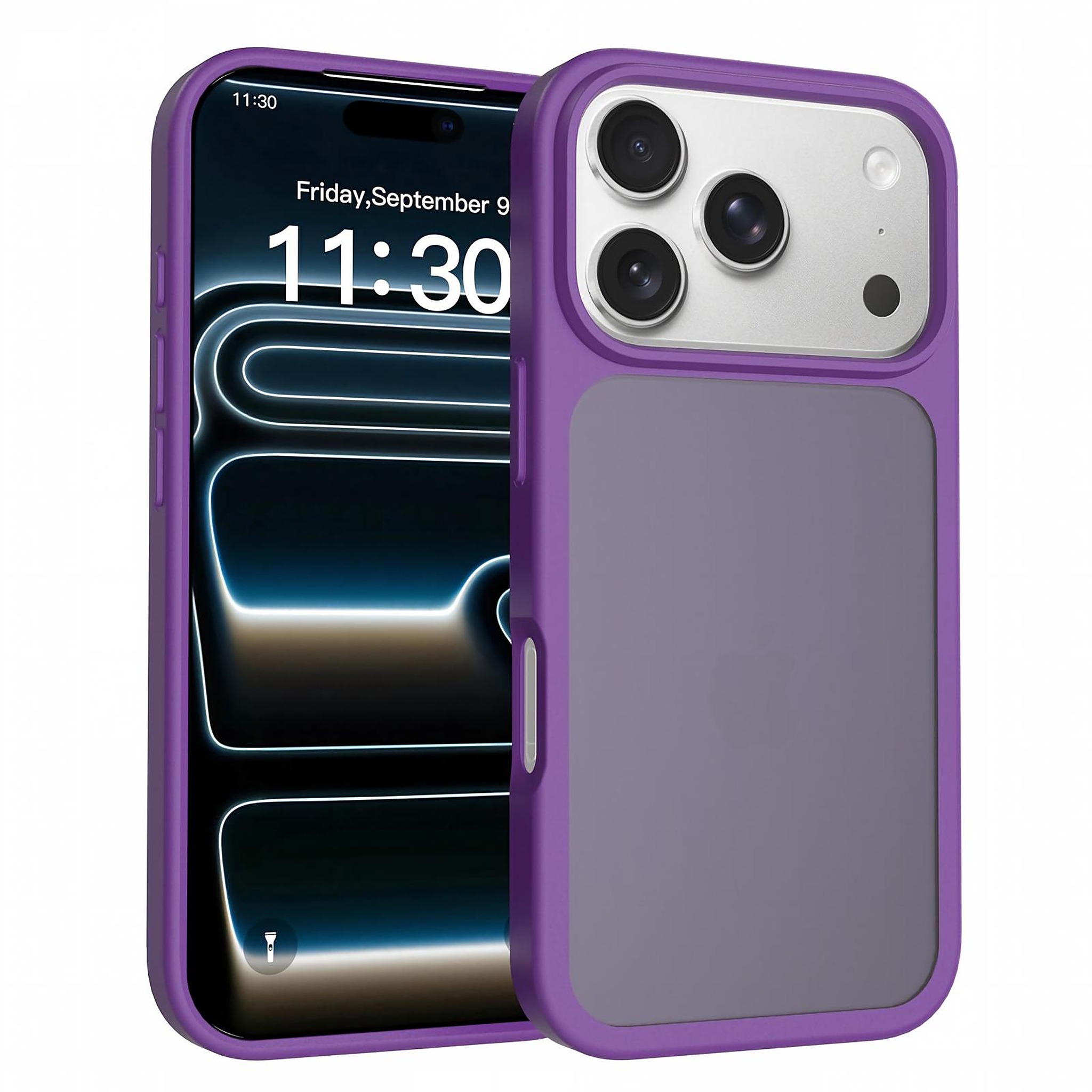 SendaFit Matte Skin-Feel Two-in-One Case for iPhone 18 Pro (Fits iPhone 17 Pro) - Deep Purple
