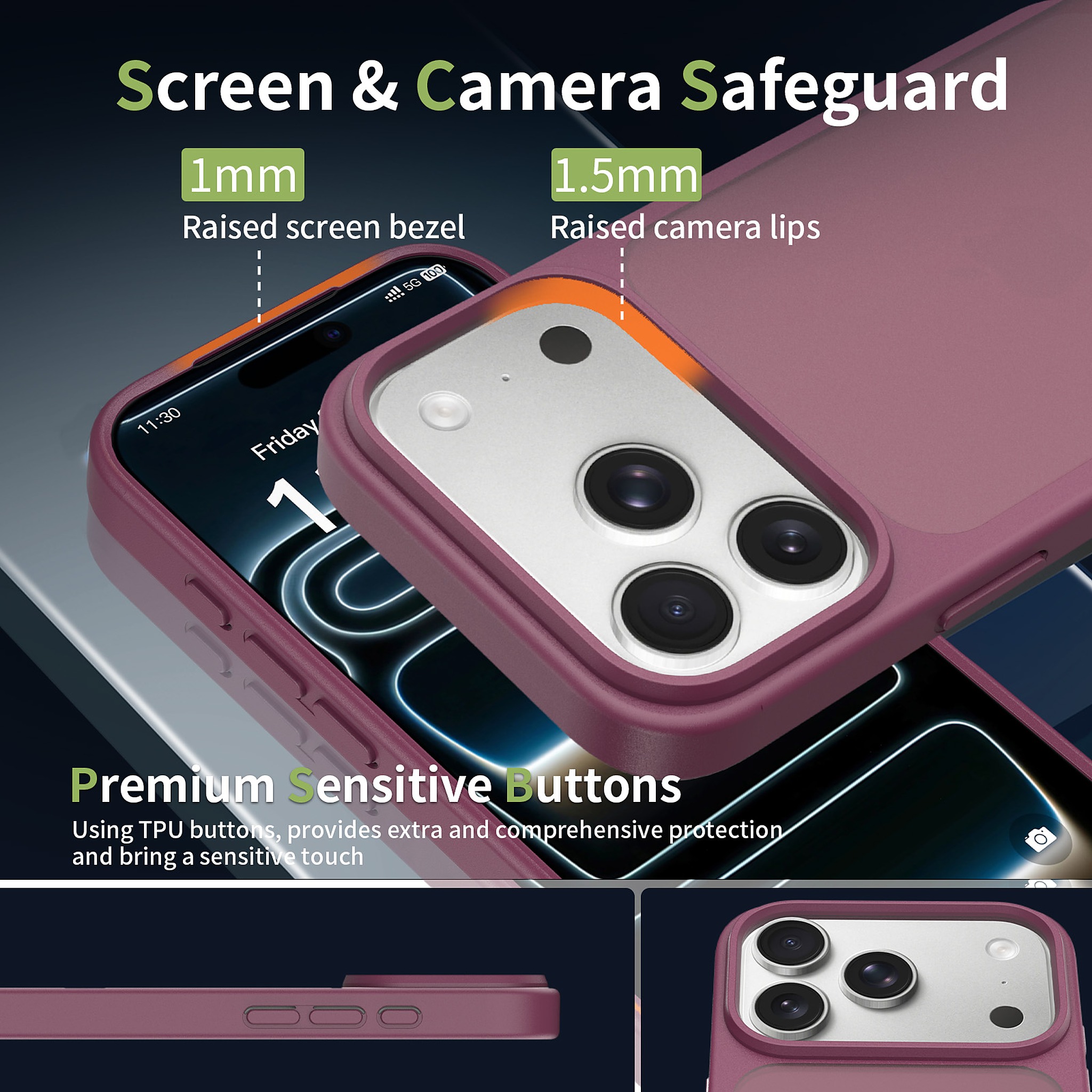 SendaFit Matte Skin-Feel Two-in-One Case for iPhone 17 Pro & 18 Pro detail 2