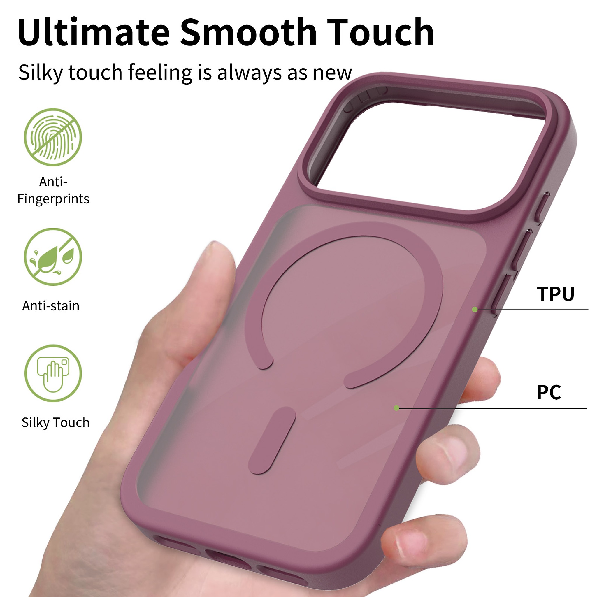 SendaFit Matte Skin-Feel Two-in-One MagSafe Case for iPhone 17 Pro & 18 Pro detail 1