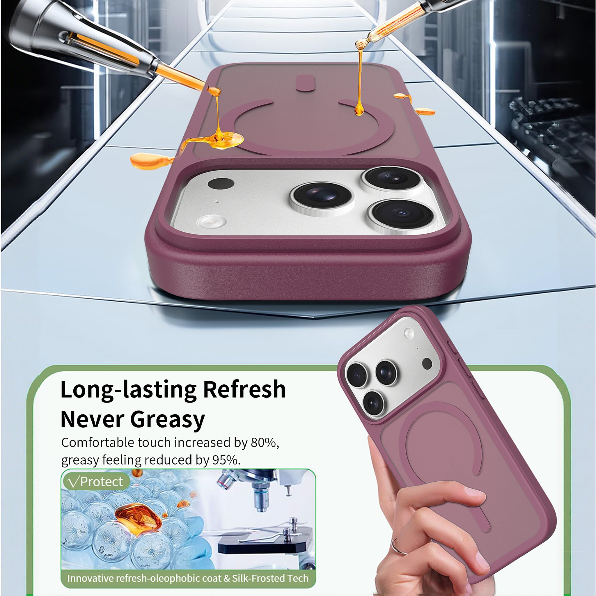 SendaFit Matte Skin-Feel Two-in-One MagSafe Case for iPhone 17 Pro & 18 Pro detail 3