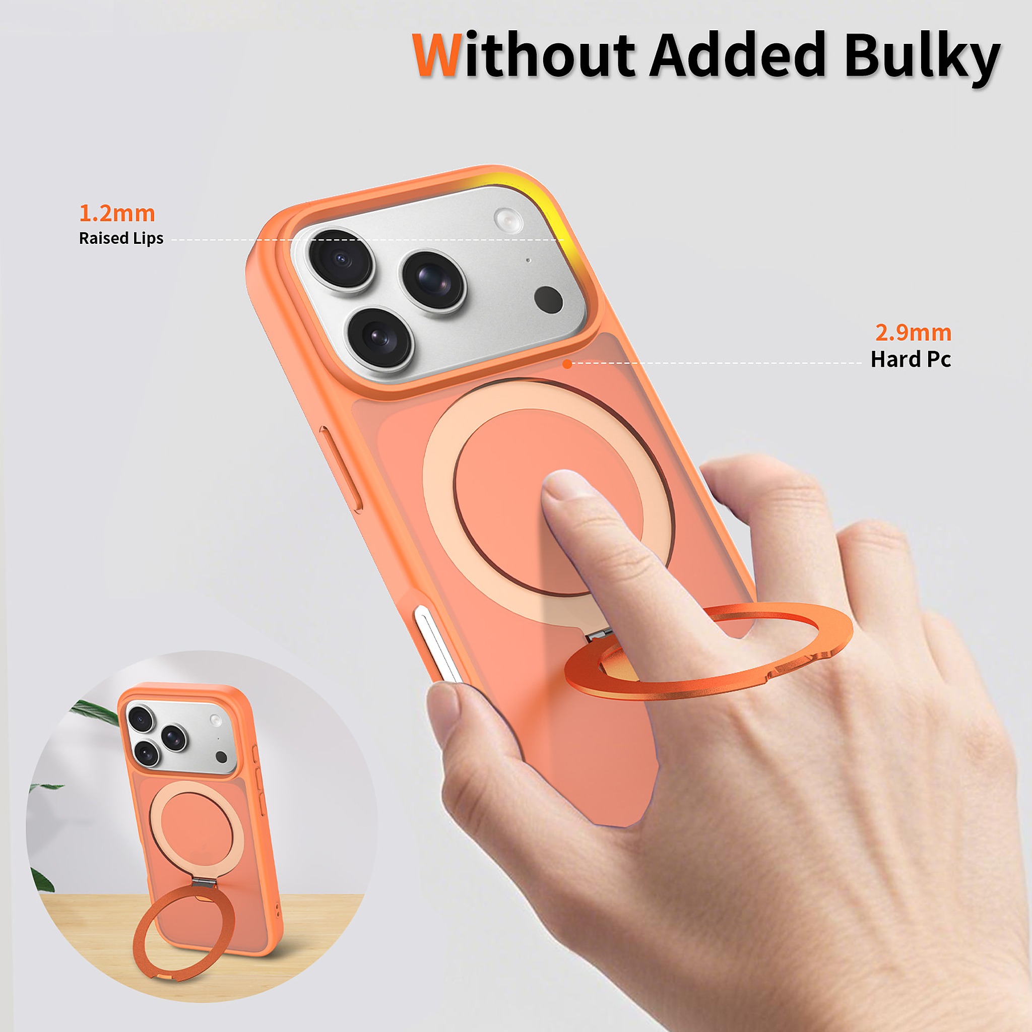 SendaFit Matte Skin-Feel Racket-Stand Case for iPhone 17 Pro & 18 Pro detail 12