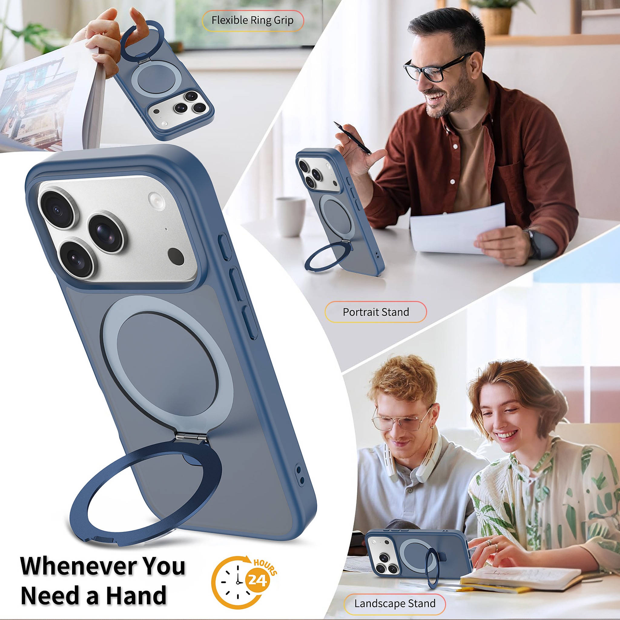 SendaFit Matte Skin-Feel Racket-Stand Case for iPhone 17 Pro & 18 Pro detail 2
