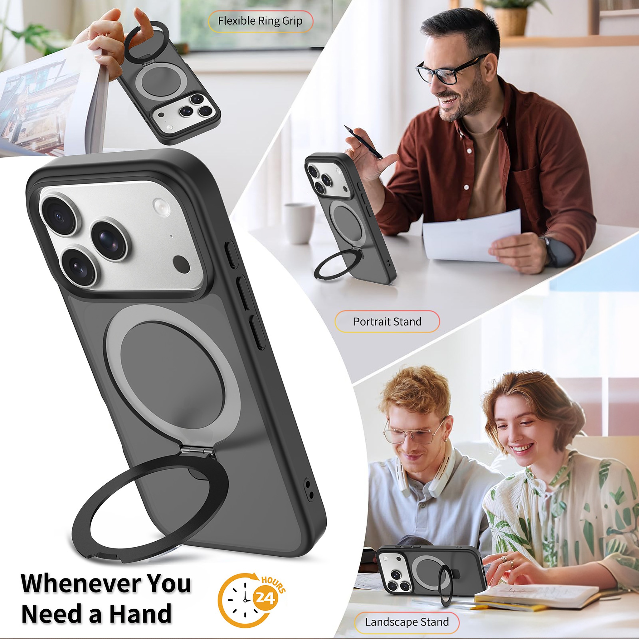 SendaFit Matte Skin-Feel Racket-Stand Case for iPhone 17 Pro & 18 Pro detail 30