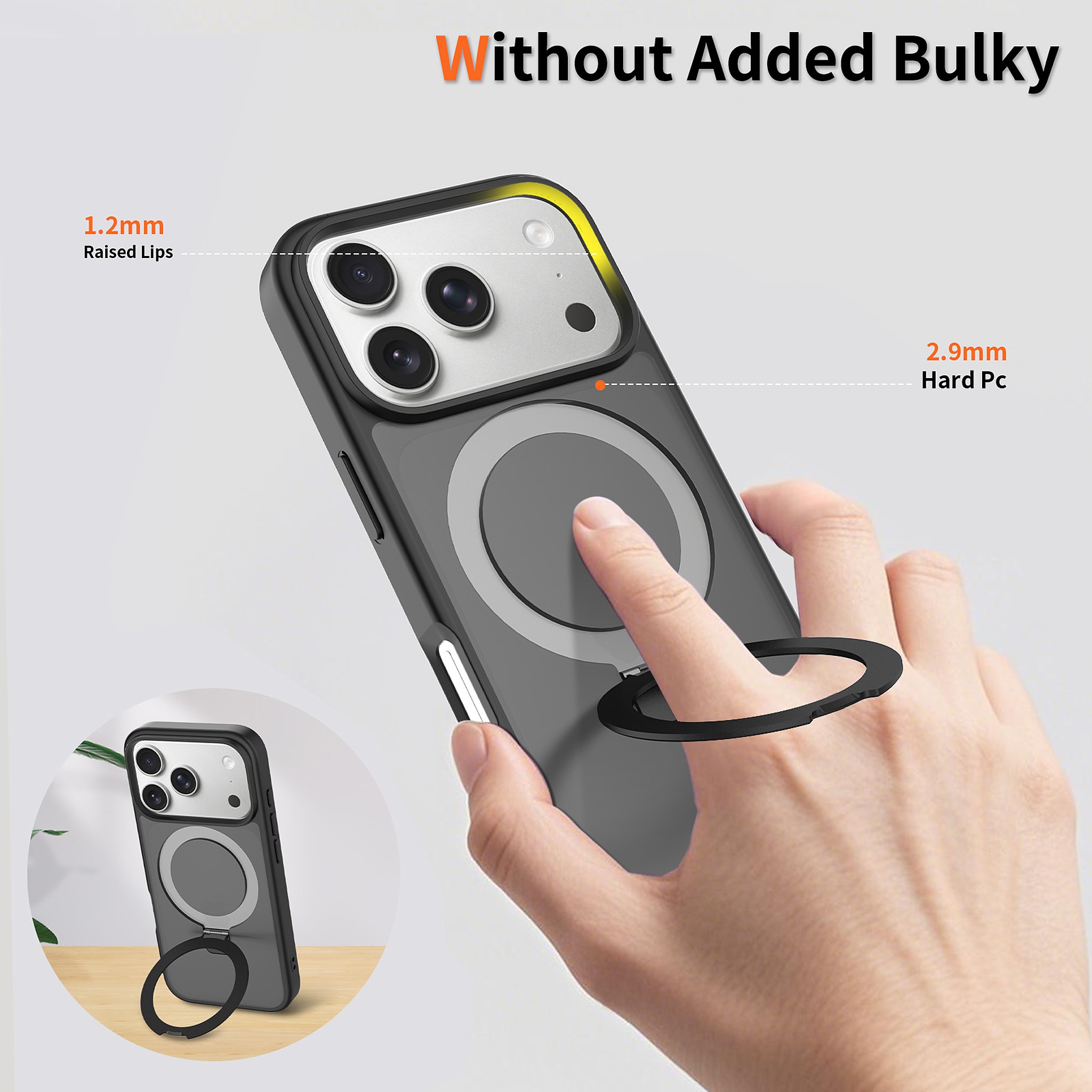 SendaFit Matte Skin-Feel Racket-Stand Case for iPhone 17 Pro & 18 Pro detail 32