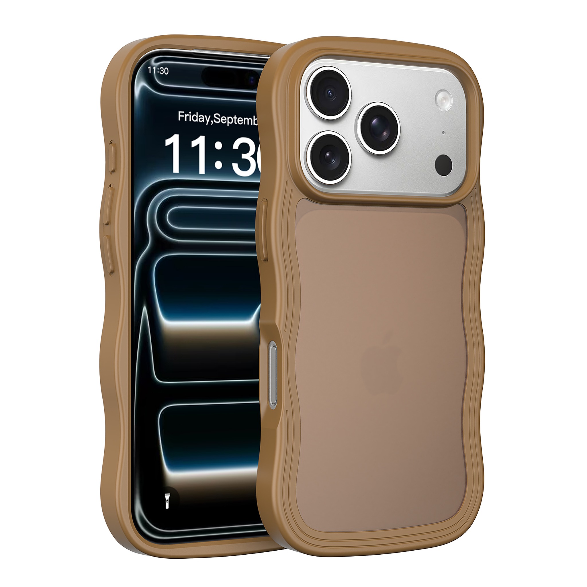 SendaFit Wavy Matte Two-in-One Case for iPhone 18 Pro (Fits iPhone 17 Pro) (041 Batch) - Coffee Brown