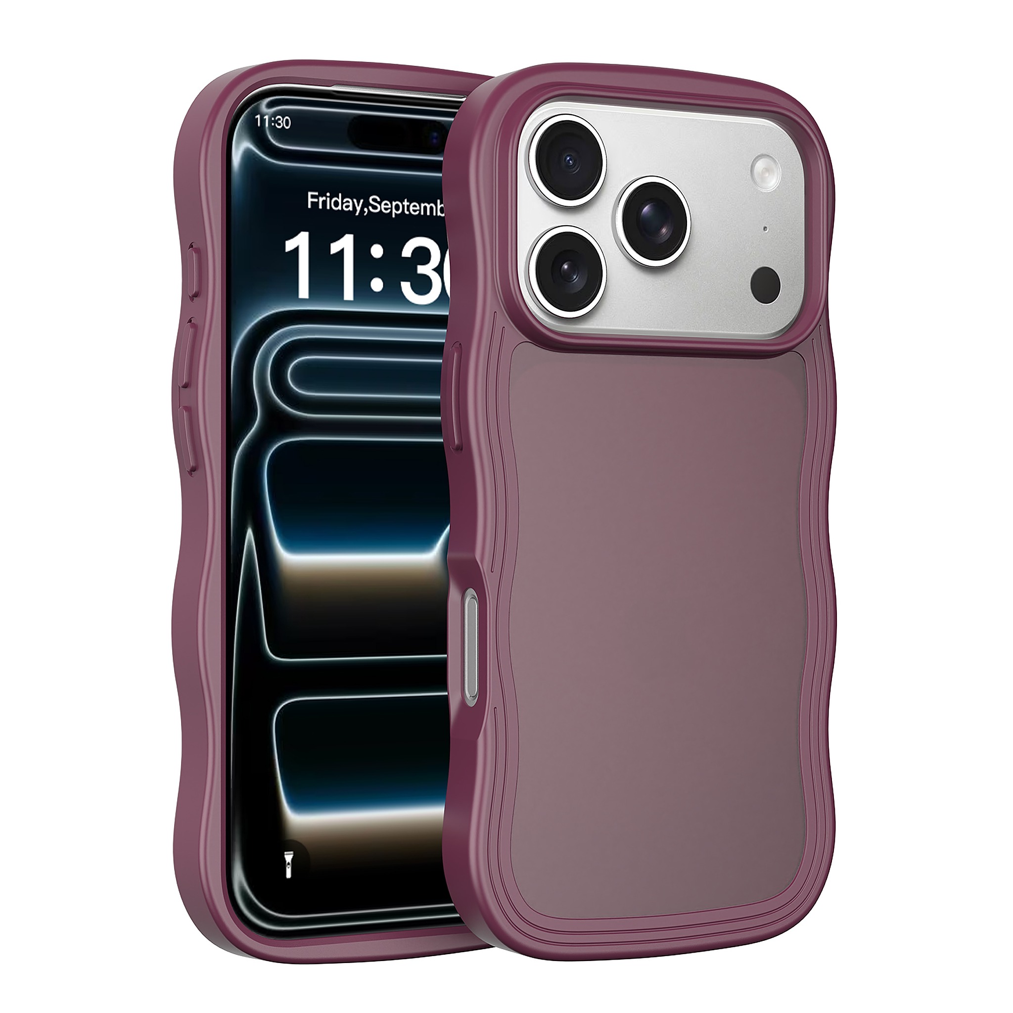 SendaFit Wavy Matte Two-in-One Case for iPhone 18 Pro (Fits iPhone 17 Pro) (041 Batch) - Cherry Red