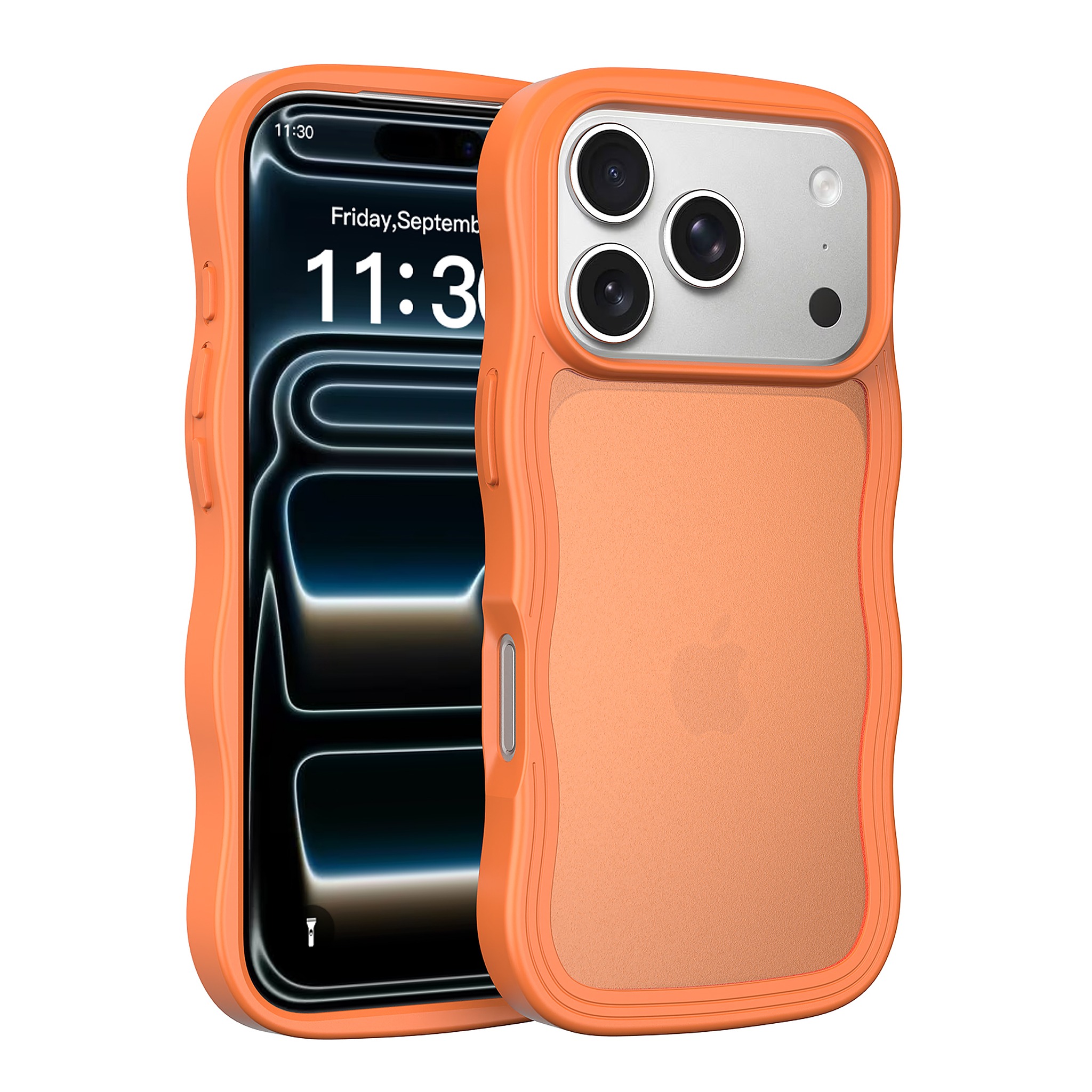 SendaFit Wavy Matte Two-in-One Case for iPhone 18 Pro (Fits iPhone 17 Pro) (041 Batch) - Orange