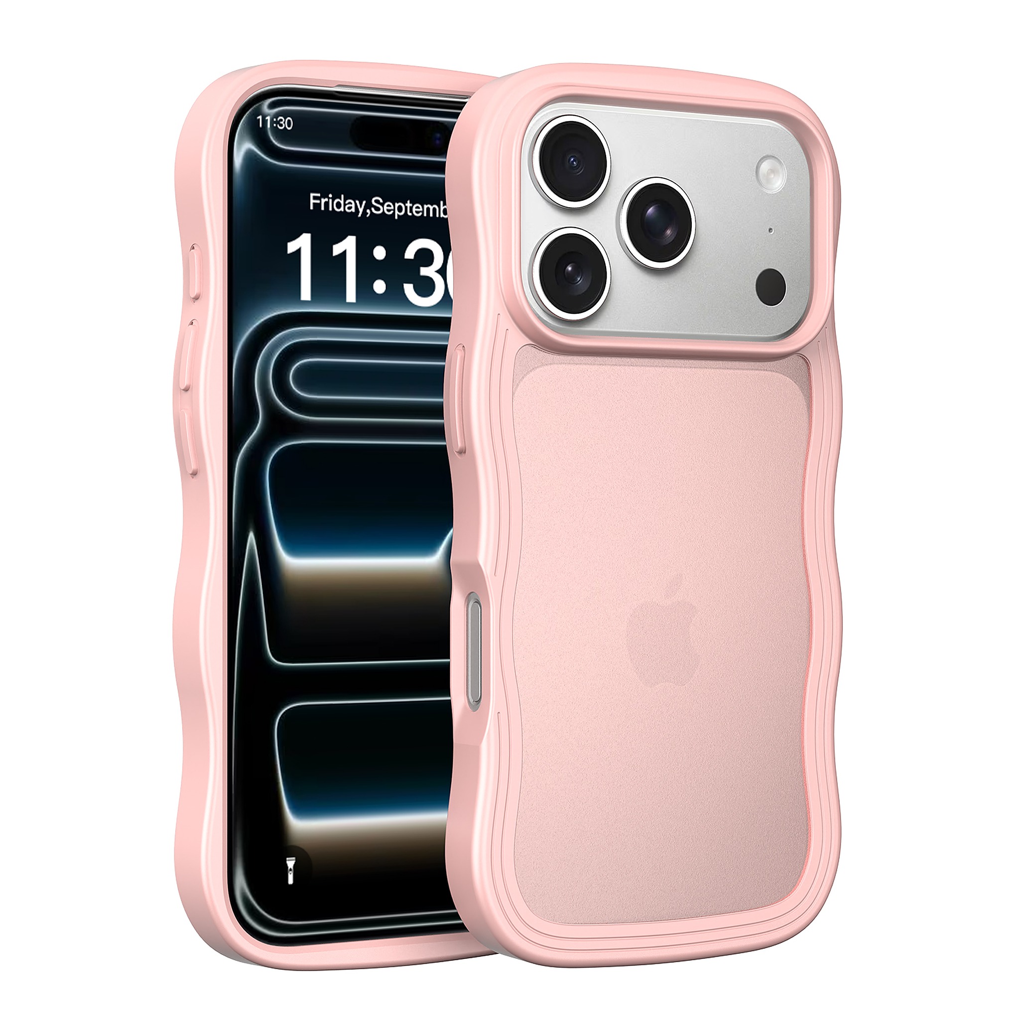 SendaFit Wavy Matte Two-in-One Case for iPhone 18 Pro (Fits iPhone 17 Pro) (041 Batch) - Light Pink