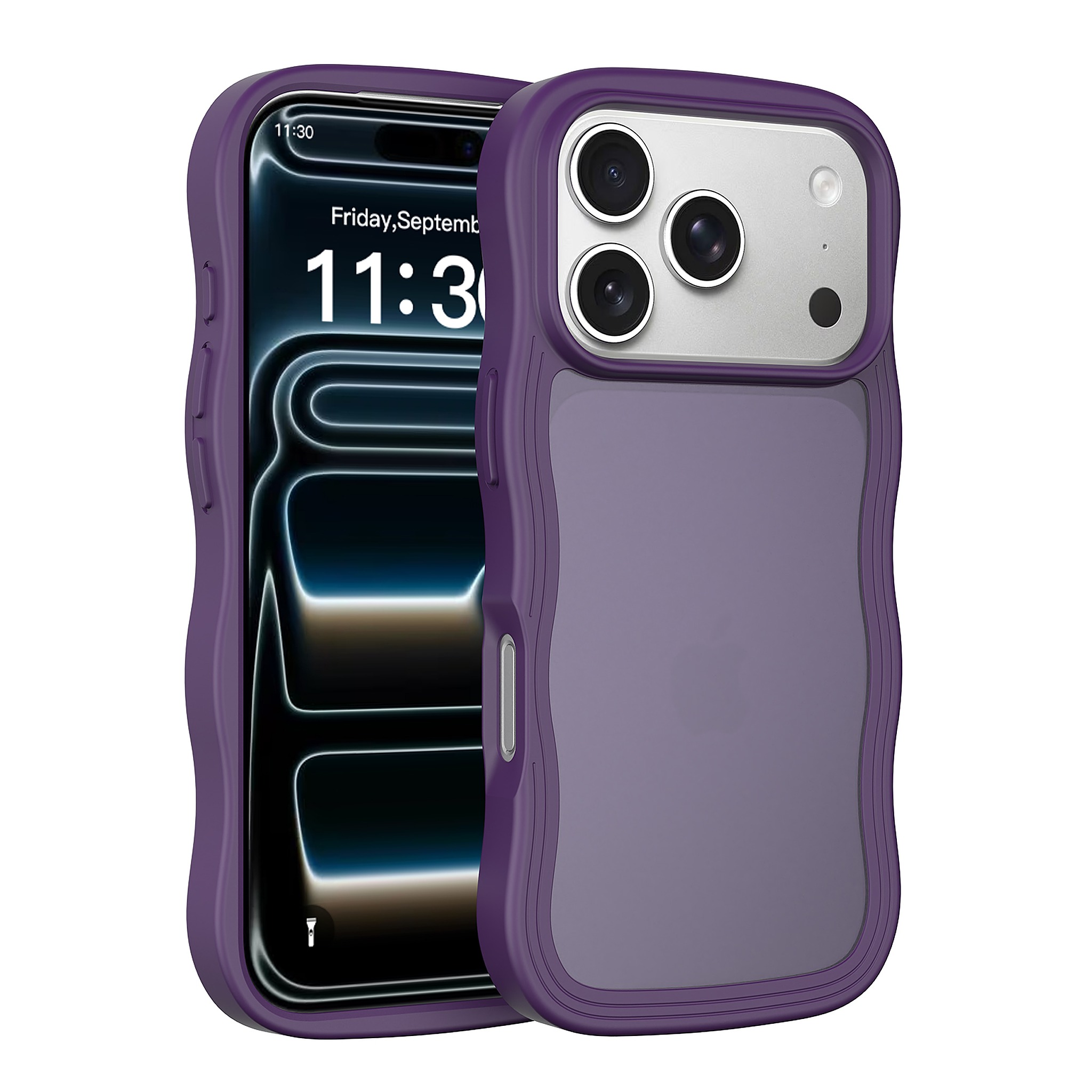 SendaFit Wavy Matte Two-in-One Case for iPhone 18 Pro (Fits iPhone 17 Pro) (041 Batch) - Deep Purple