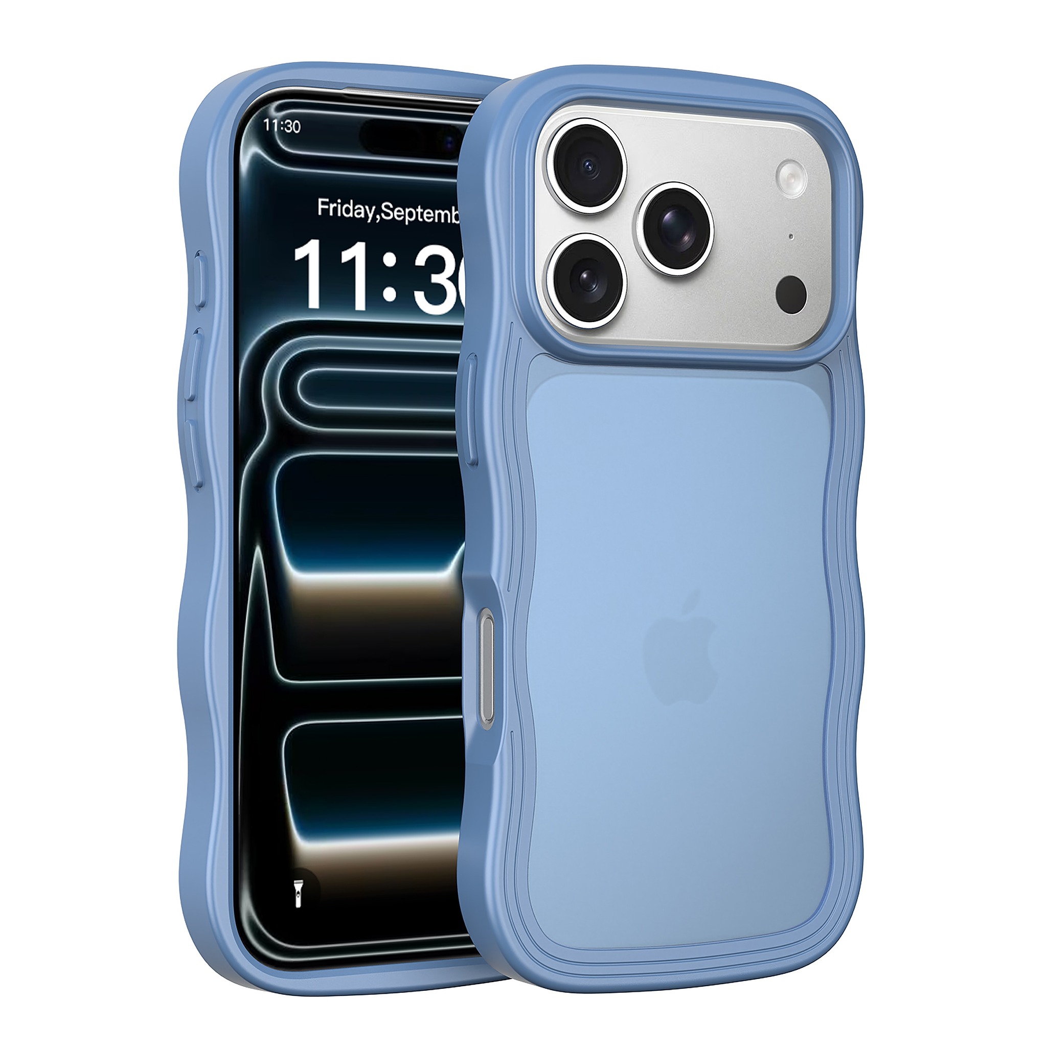SendaFit Wavy Matte Two-in-One Case for iPhone 18 Pro (Fits iPhone 17 Pro) (041 Batch) - Sierra Blue