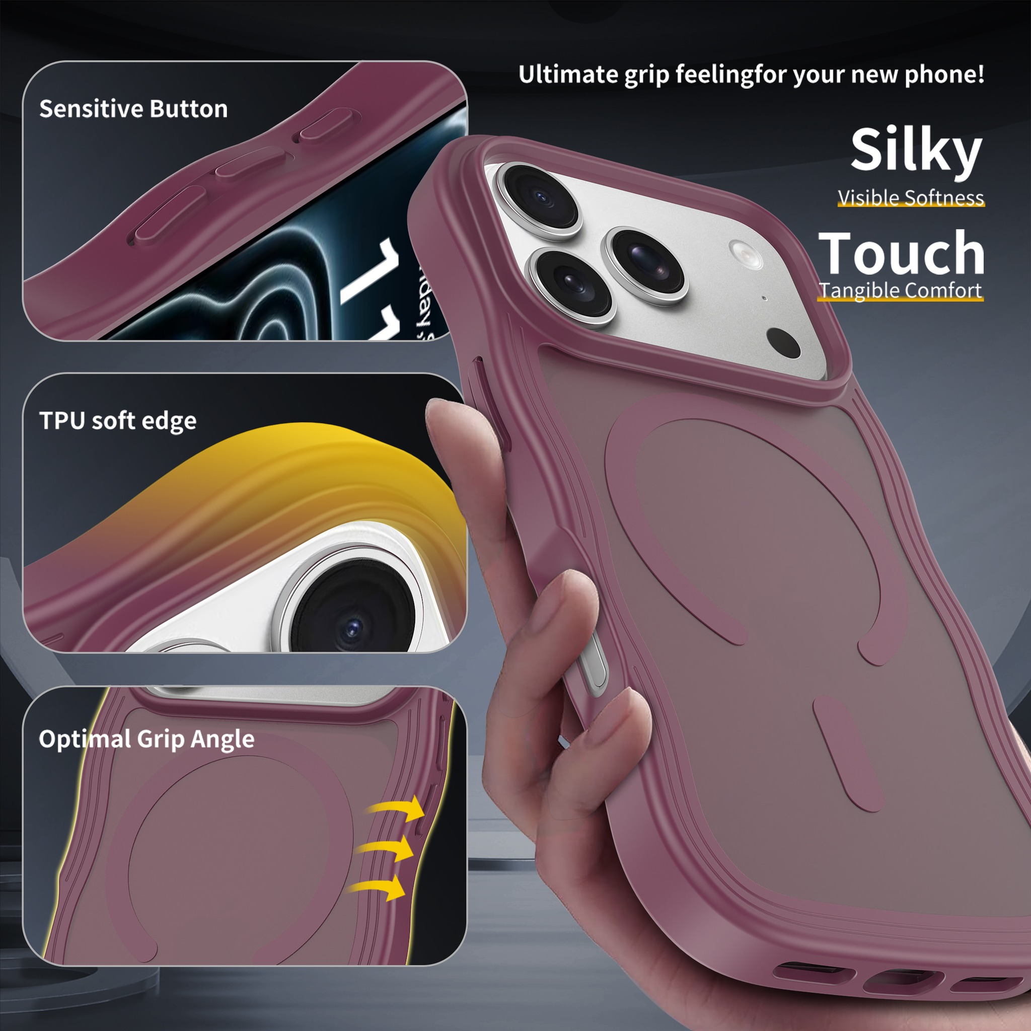 SendaFit Wavy Matte Two-in-One MagSafe Case for iPhone 17 Pro & 18 Pro (042 Batch) detail 5