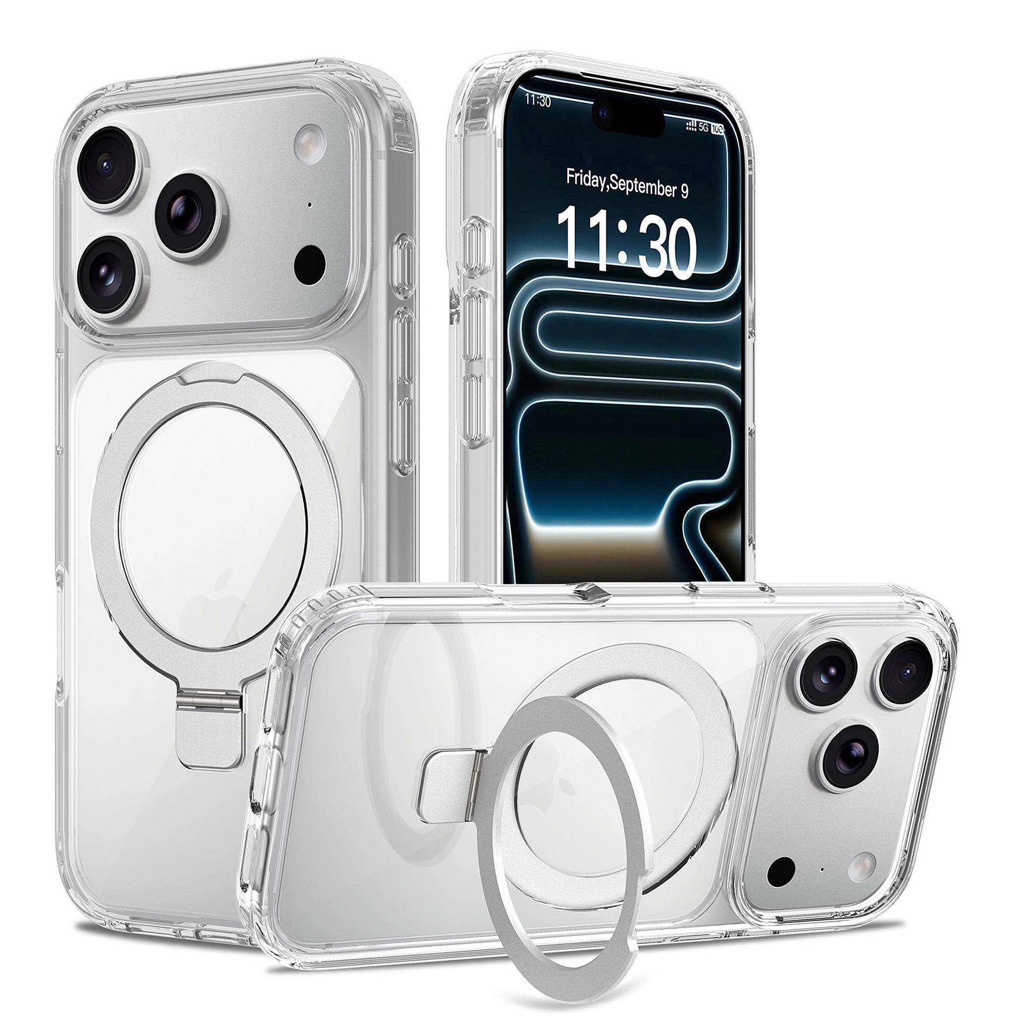SendaFit Clear Racket-Stand Case for iPhone 18 Pro (Fits iPhone 17 Pro) - Transparent