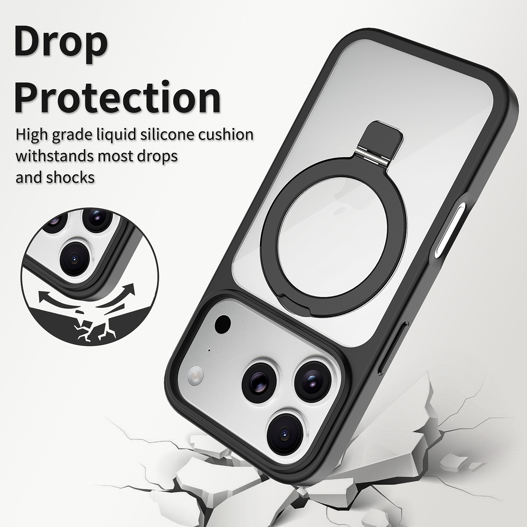 SendaFit Clear Racket-Stand Case for iPhone 17 Pro & 18 Pro detail 1