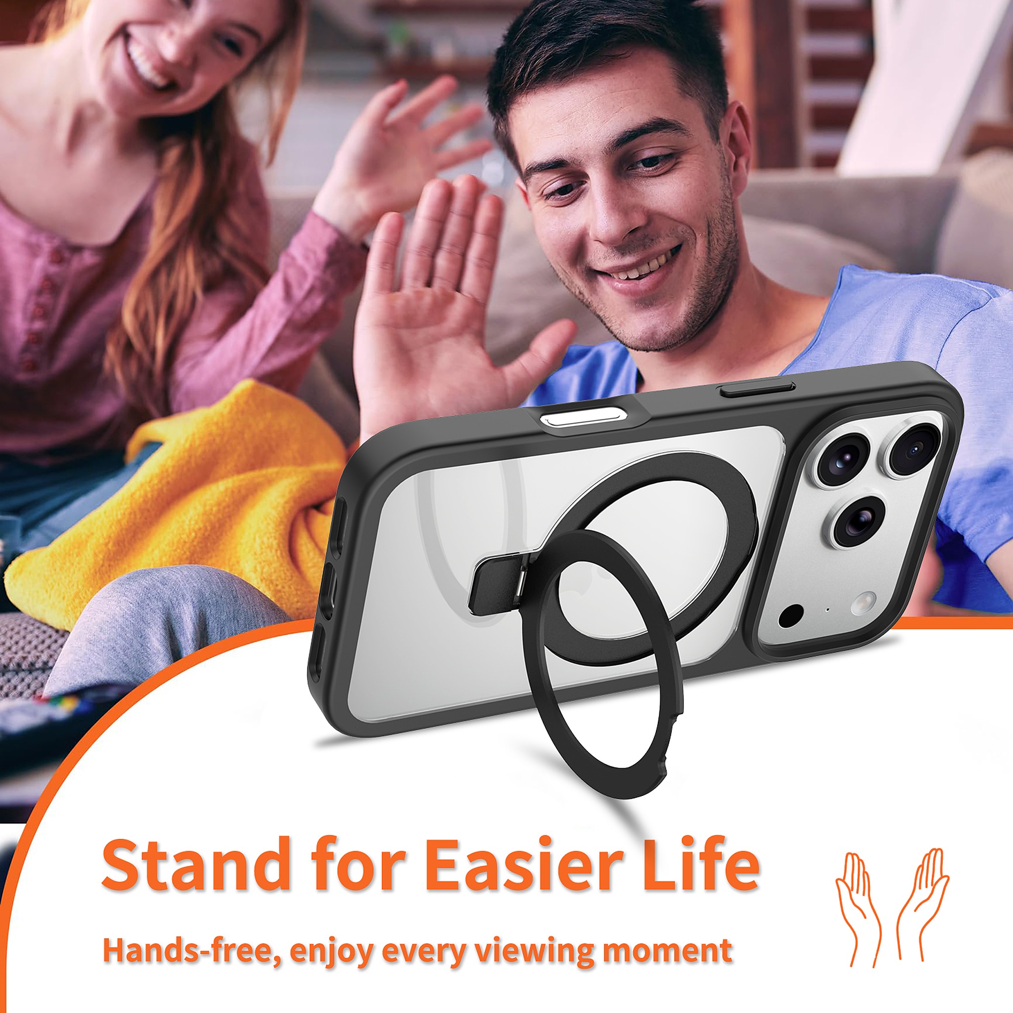 SendaFit Clear Racket-Stand Case for iPhone 17 Pro & 18 Pro detail 5