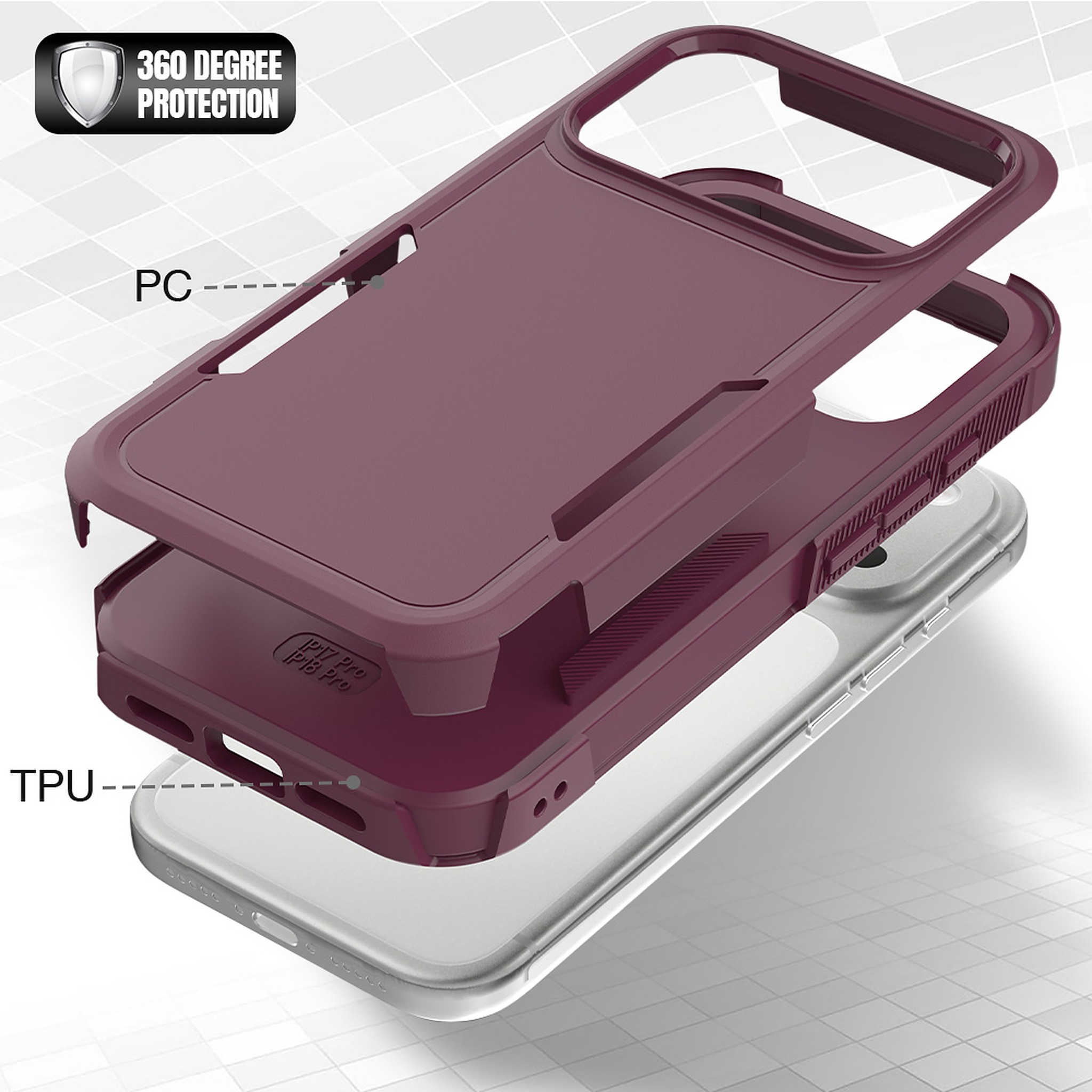 SendaFit Rugged Dual-Layer Case for iPhone 17 Pro & 18 Pro detail 12