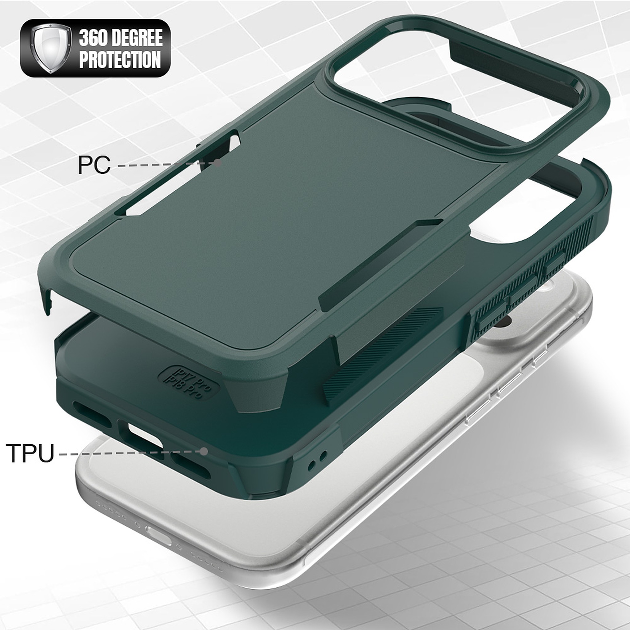 SendaFit Rugged Dual-Layer Case for iPhone 17 Pro & 18 Pro detail 2