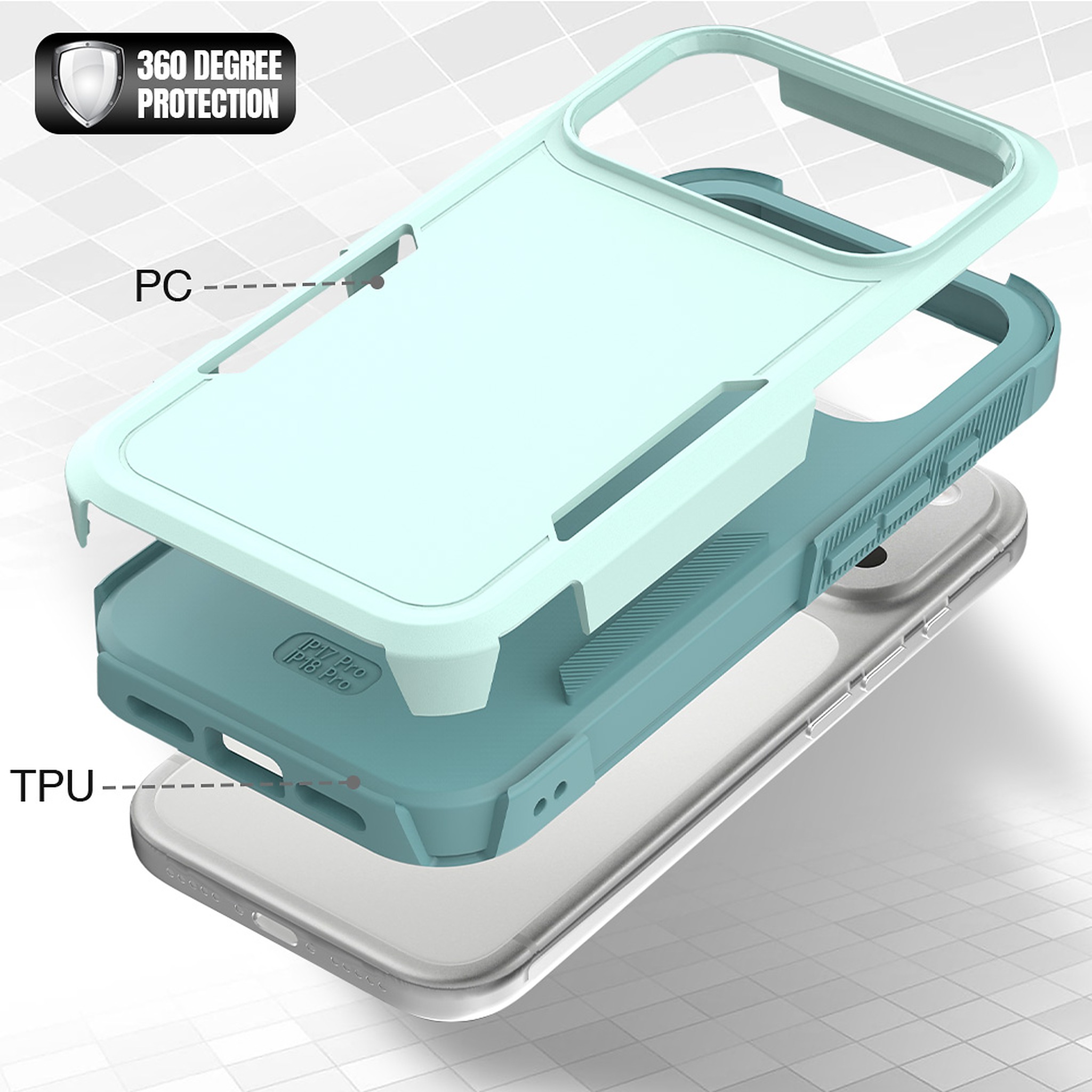 SendaFit Rugged Dual-Layer Case for iPhone 17 Pro & 18 Pro detail 42