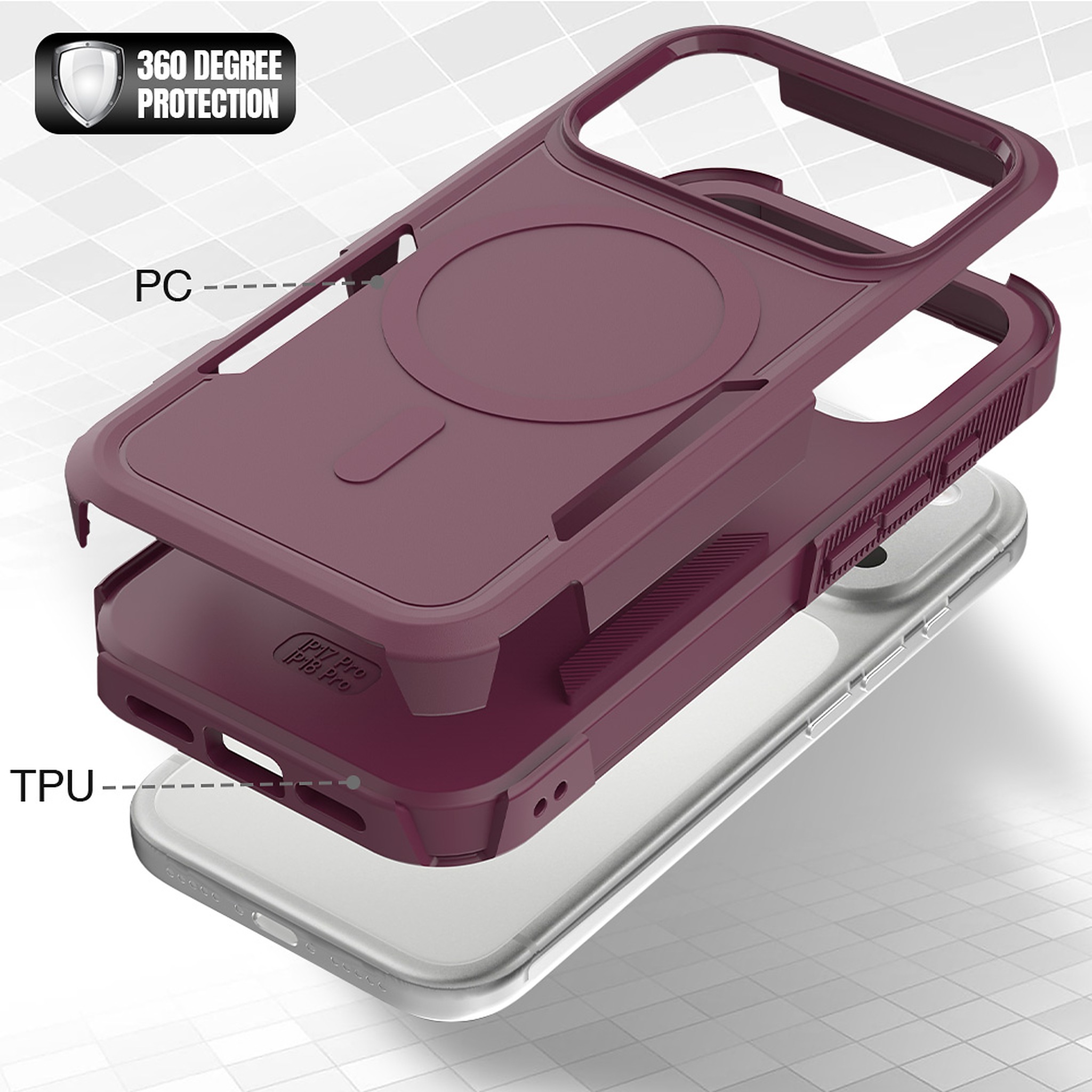 SendaFit Rugged Dual-Layer MagSafe Case for iPhone 17 Pro & 18 Pro detail 14