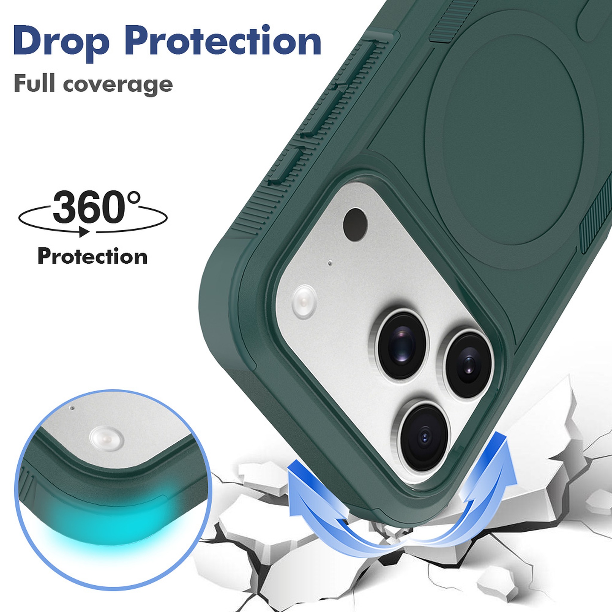 SendaFit Rugged Dual-Layer MagSafe Case for iPhone 17 Pro & 18 Pro detail 4
