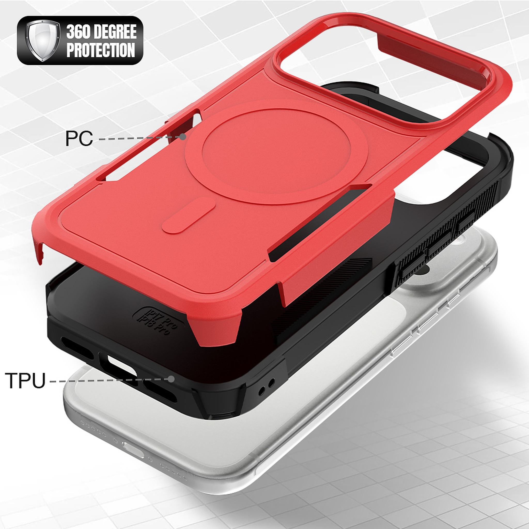 SendaFit Rugged Dual-Layer MagSafe Case for iPhone 17 Pro & 18 Pro detail 44