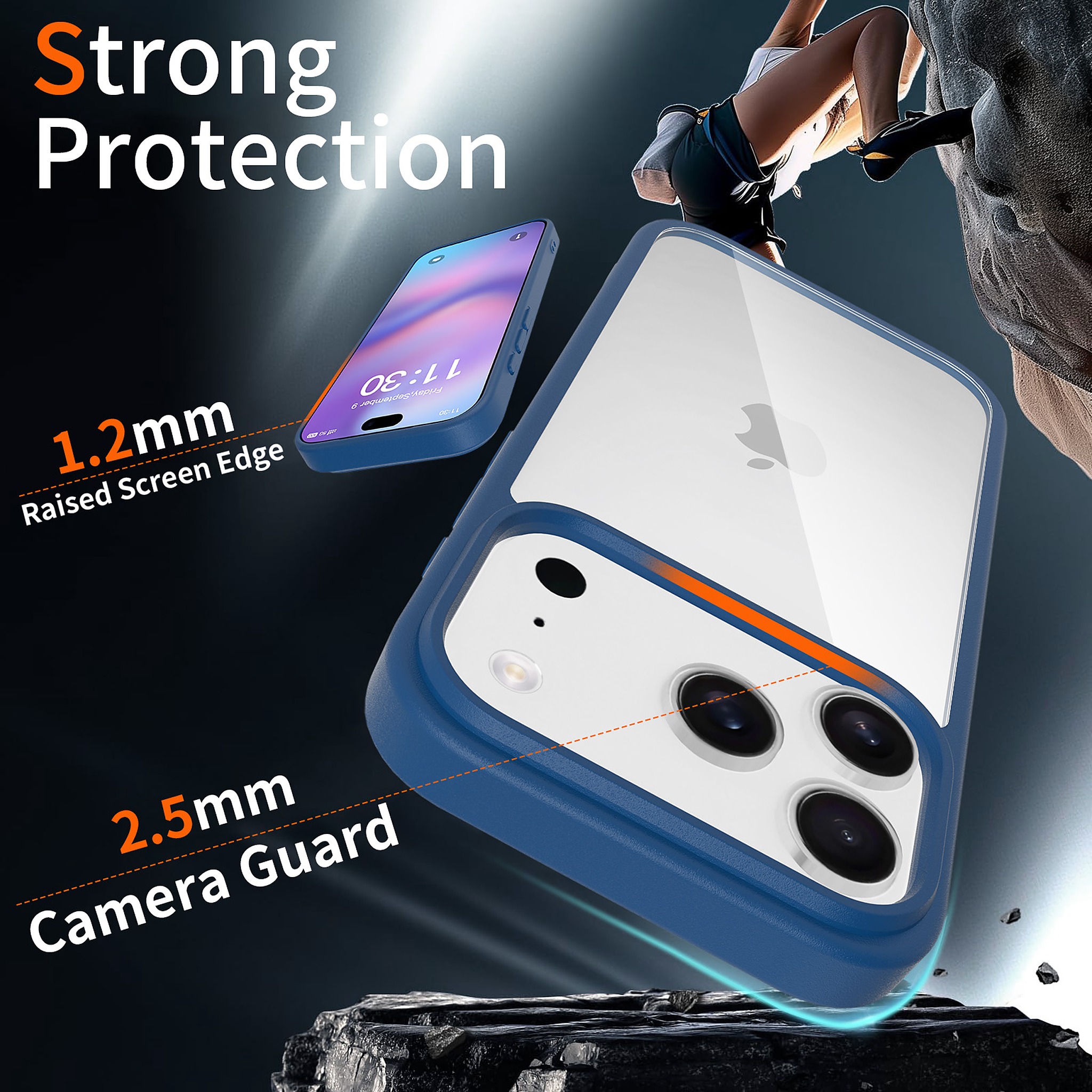 SendaFit Clear Camera-Button Case for iPhone 17 Pro & 18 Pro detail 1