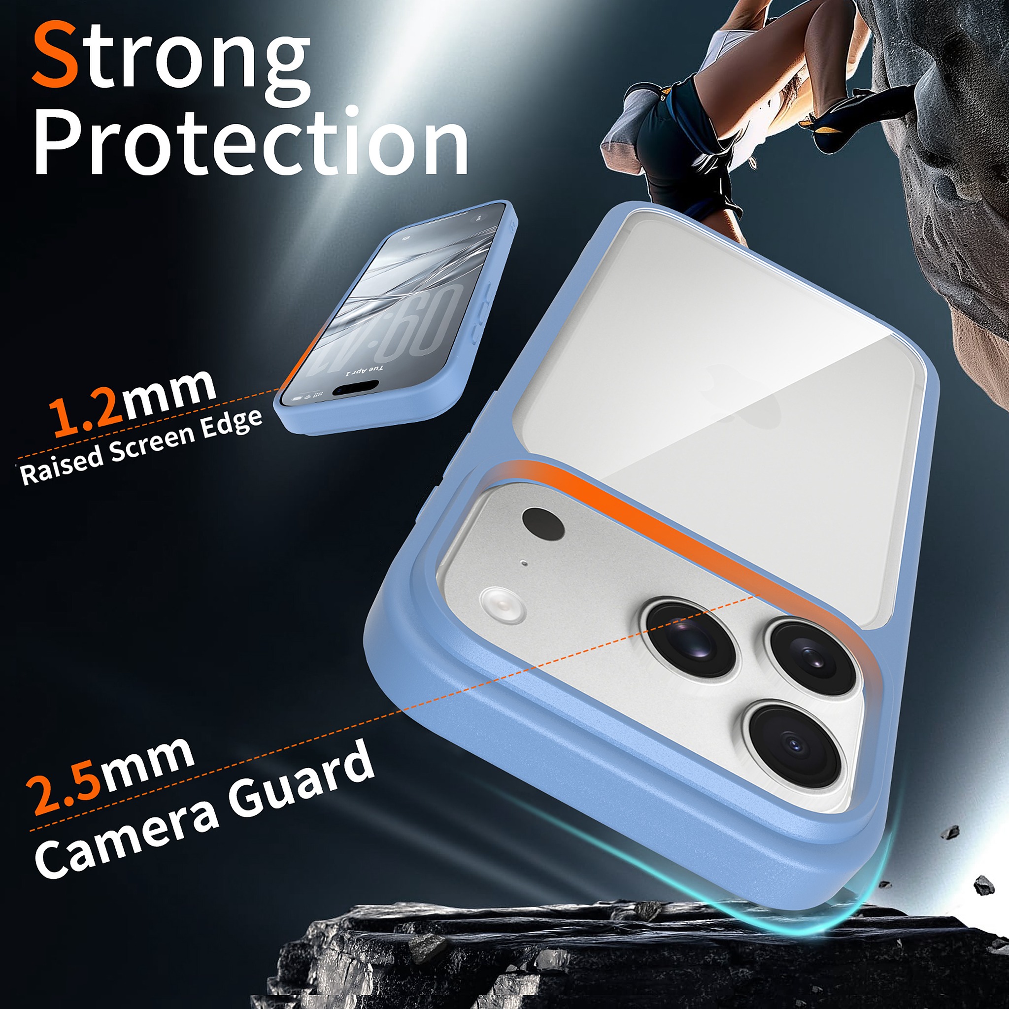 SendaFit Clear Two-in-One Touch Camera-Button Case for iPhone 17 Pro & 18 Pro detail 1